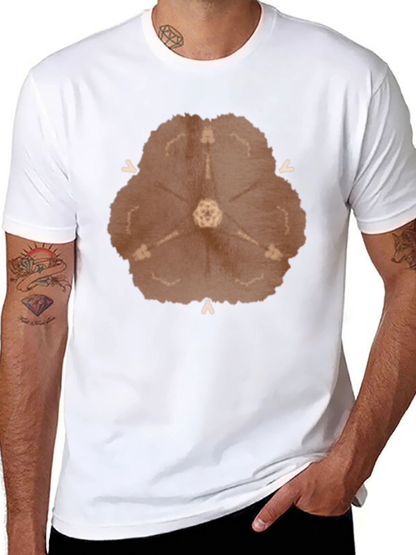 Abstract Radial Design Black T-Shirt