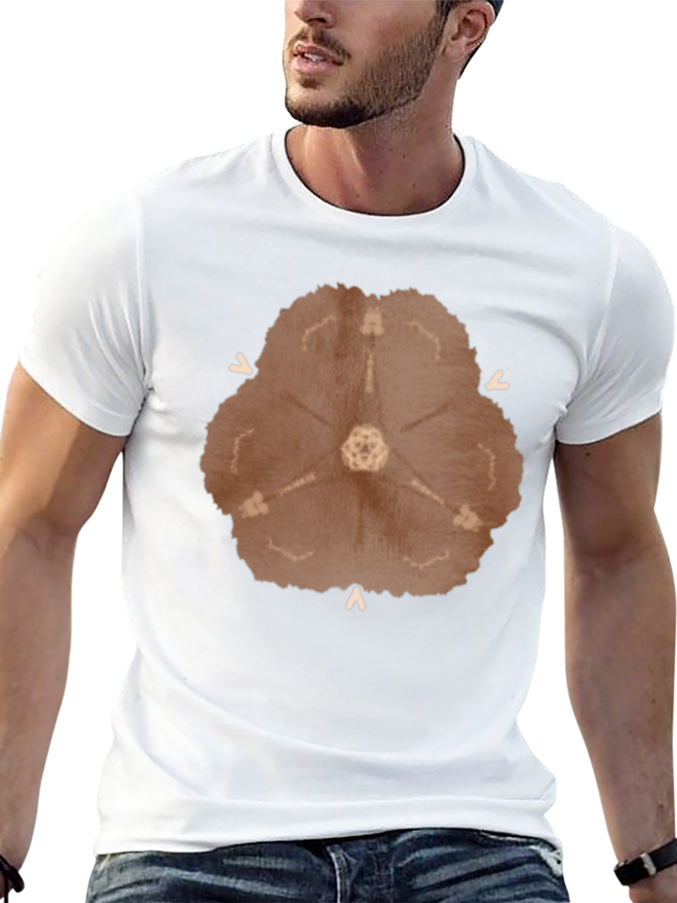 Abstract Radial Design Black T-Shirt