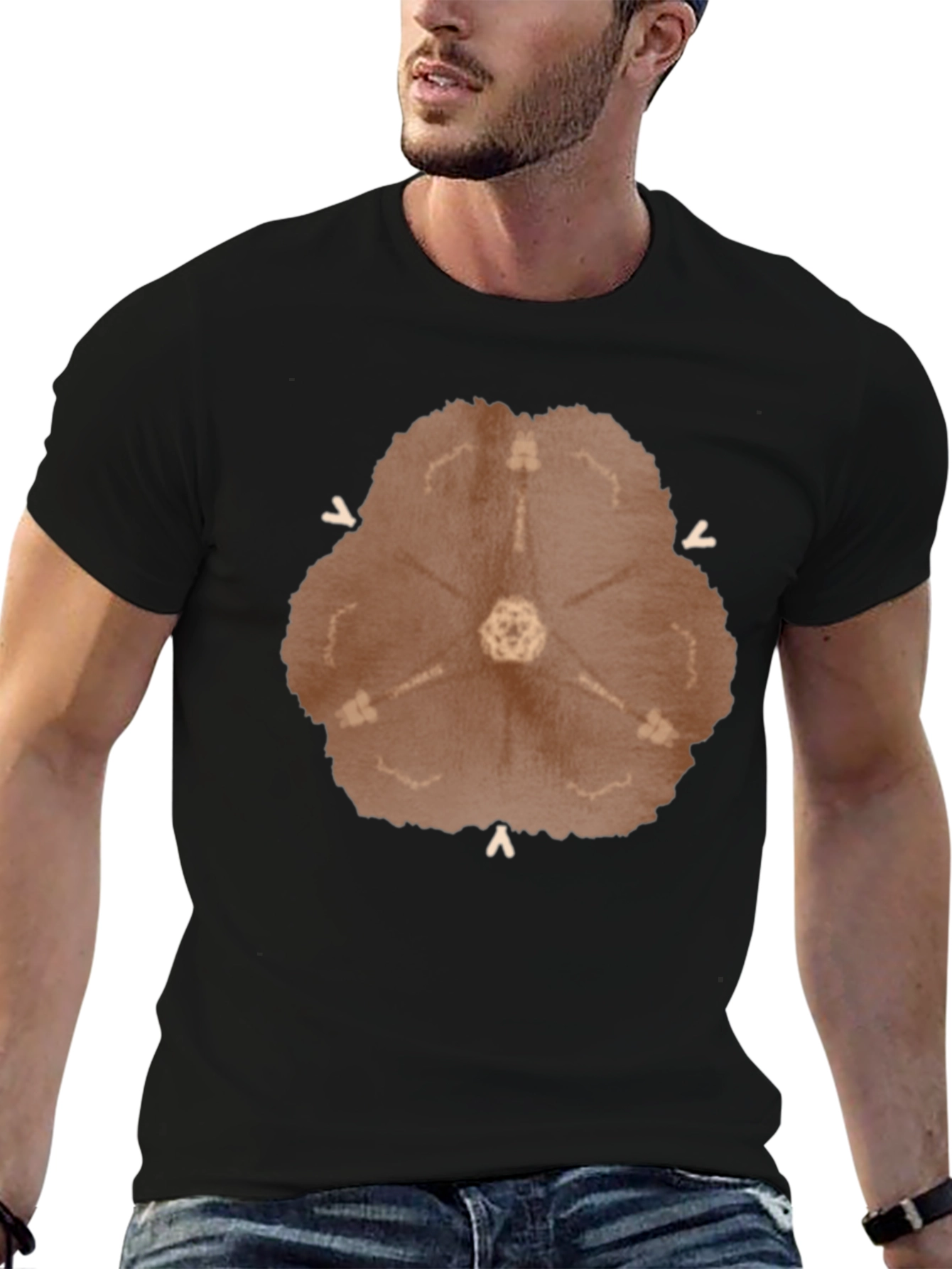 Abstract Radial Design Black T-Shirt