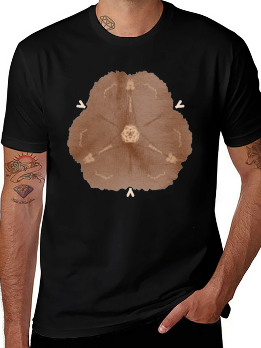 Abstract Radial Design Black T-Shirt