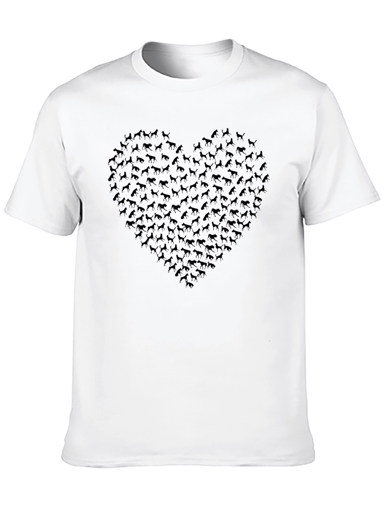 Dog Lover Heart Graphic Tee - Mens Black T-Shirt