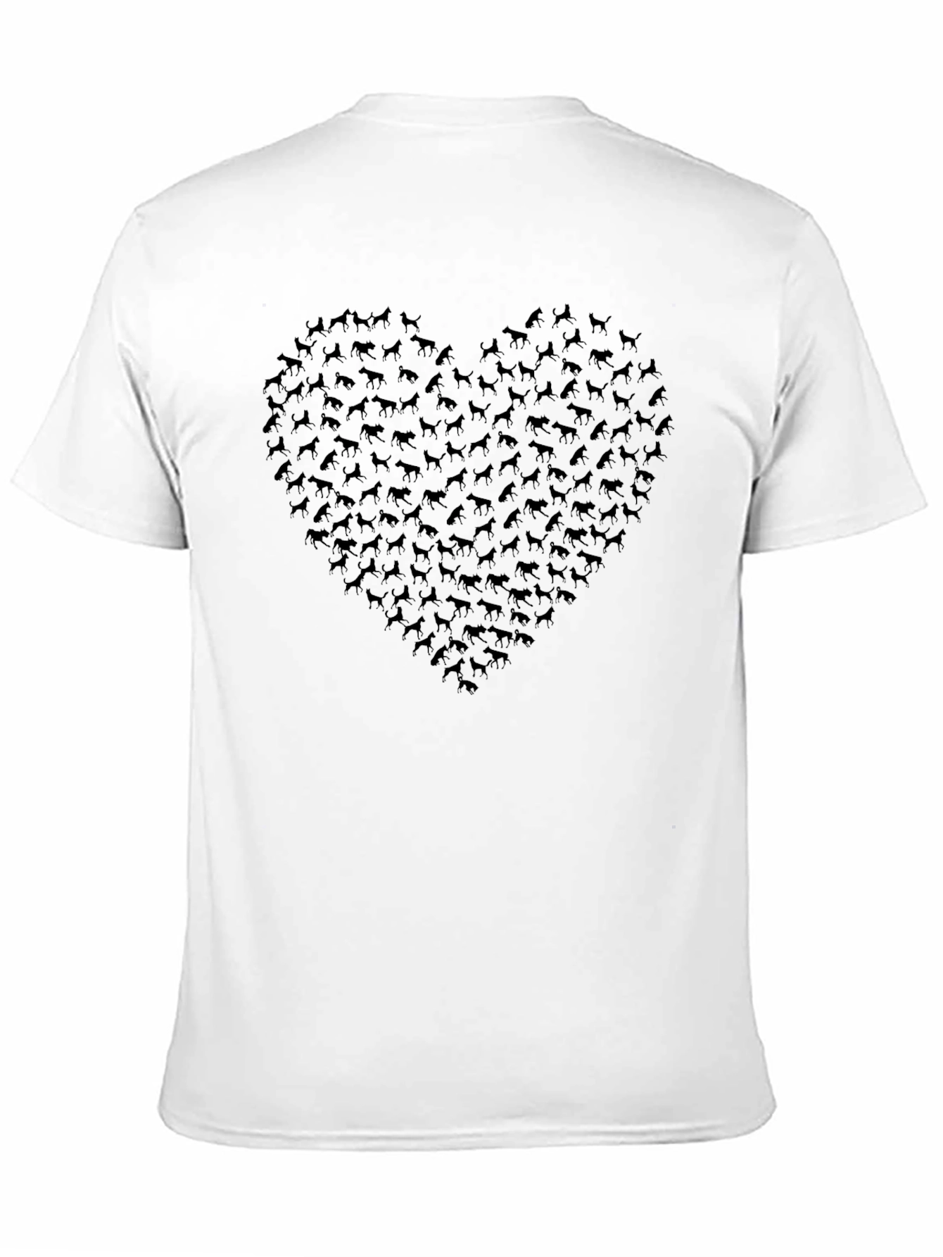 Dog Lover Heart Graphic Tee - Mens Black T-Shirt