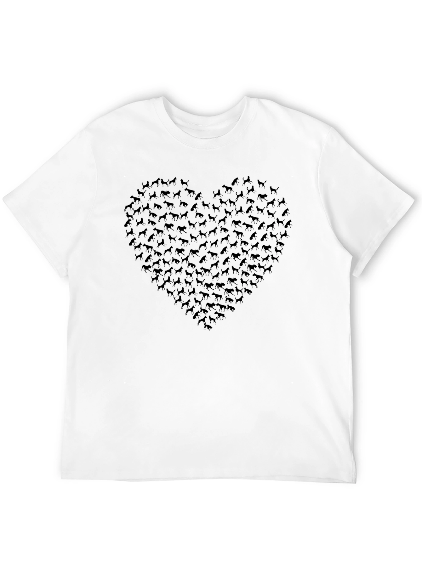 Dog Lover Heart Graphic Tee - Mens Black T-Shirt