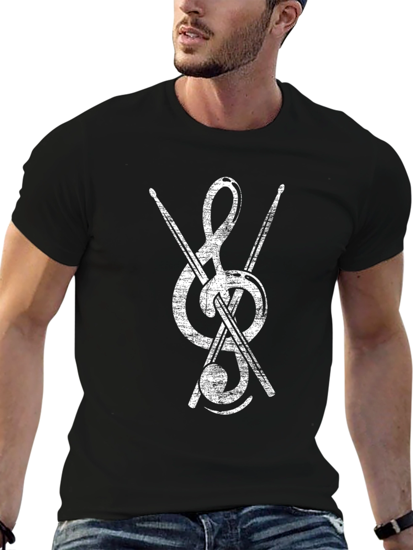 Music Treble Clef Drummer T-Shirt