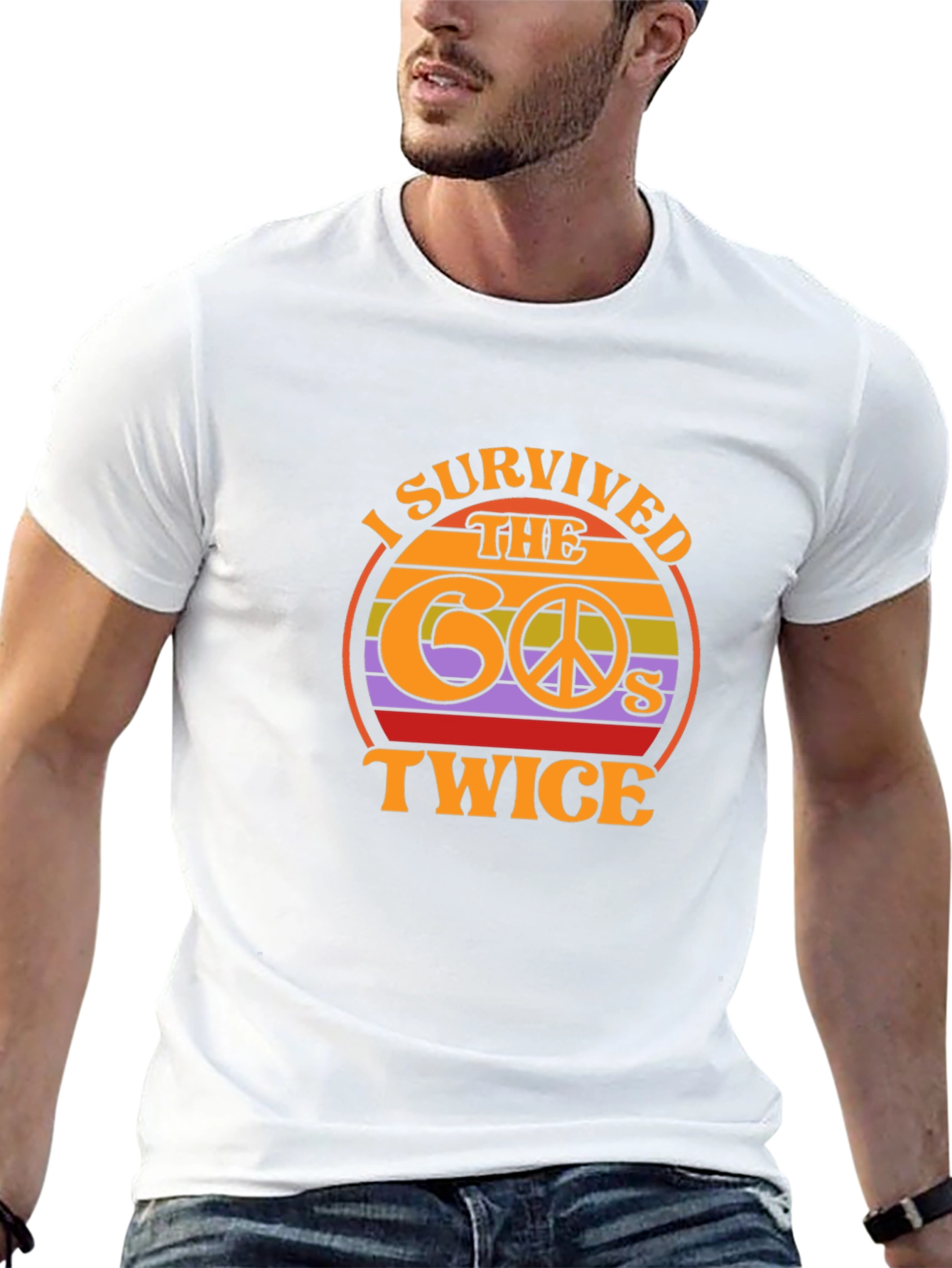 I Survived the 60s Twice Black Tee