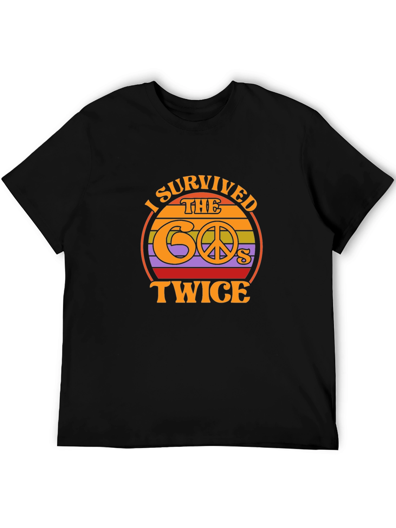 I Survived the 60s Twice Black Tee