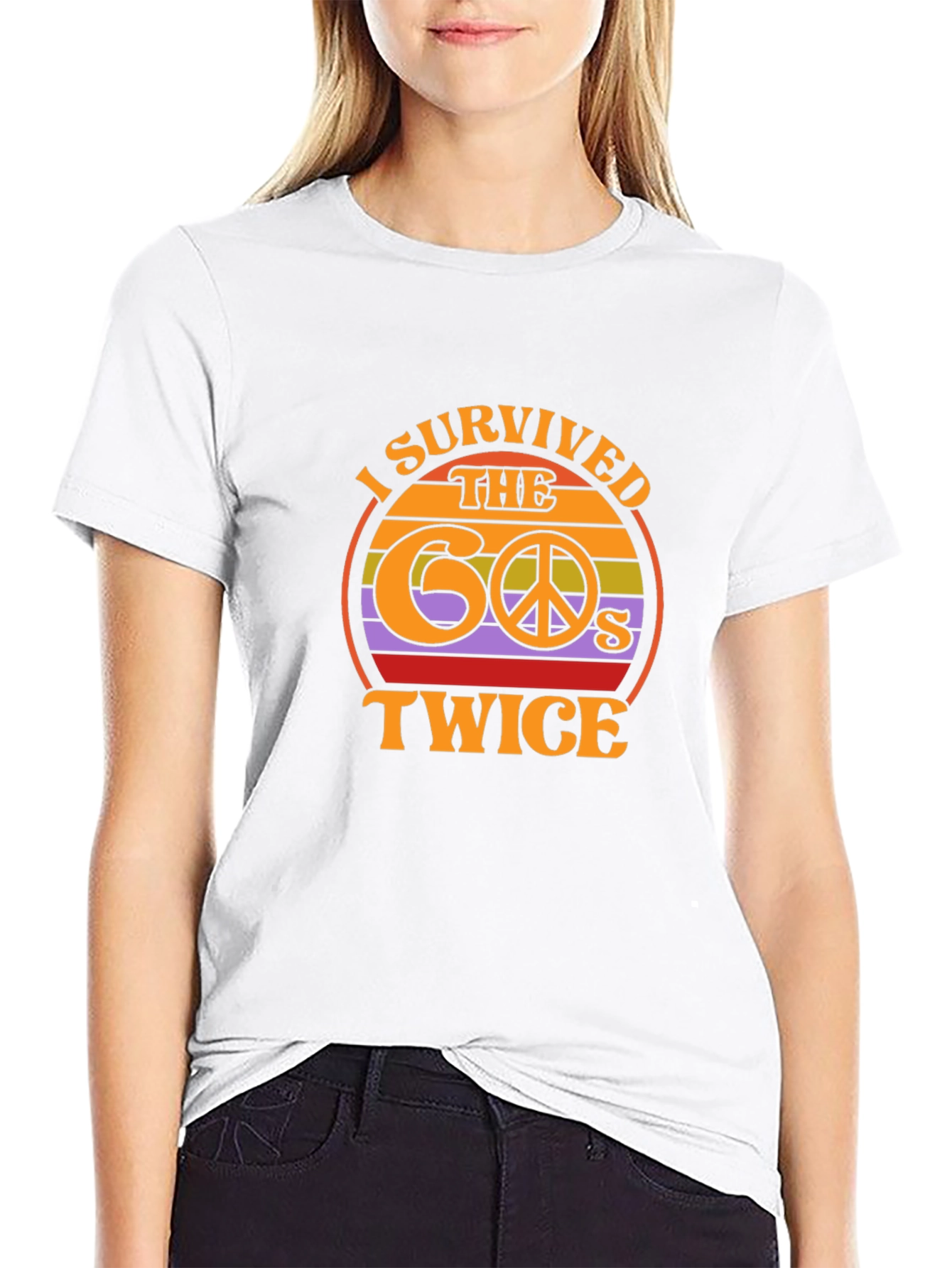 I Survived the 60s Twice Black Tee