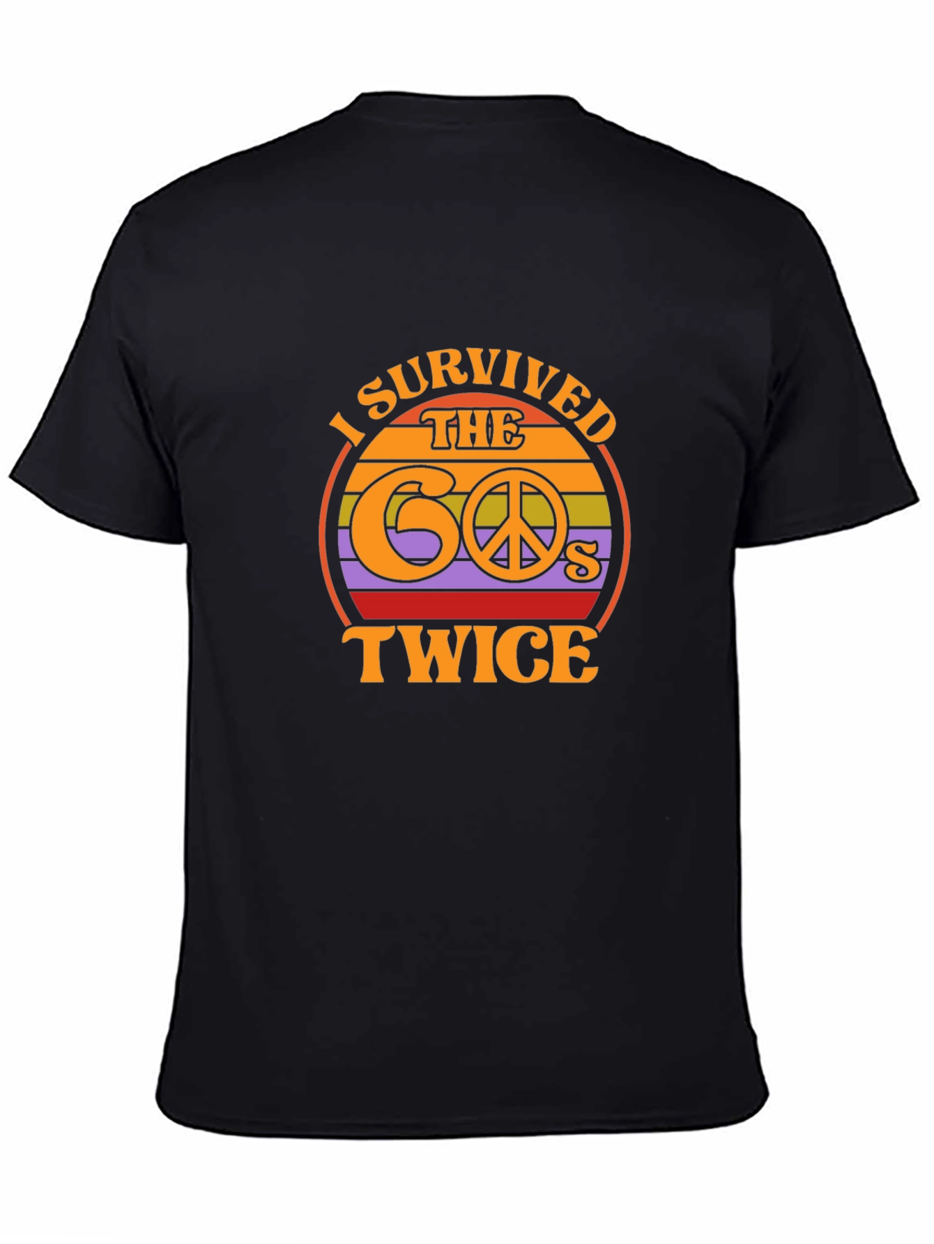 I Survived the 60s Twice Black Tee