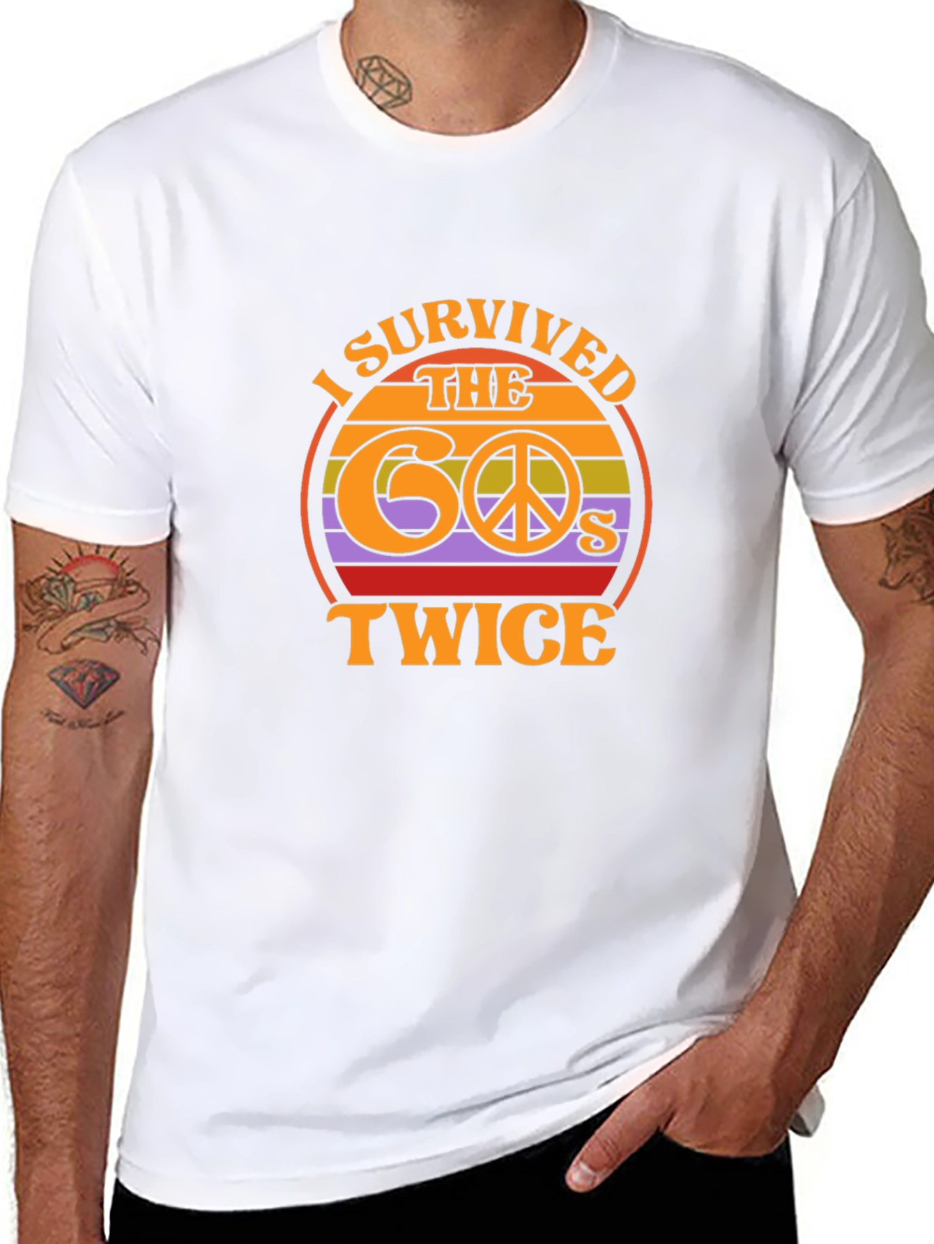 I Survived the 60s Twice Black Tee