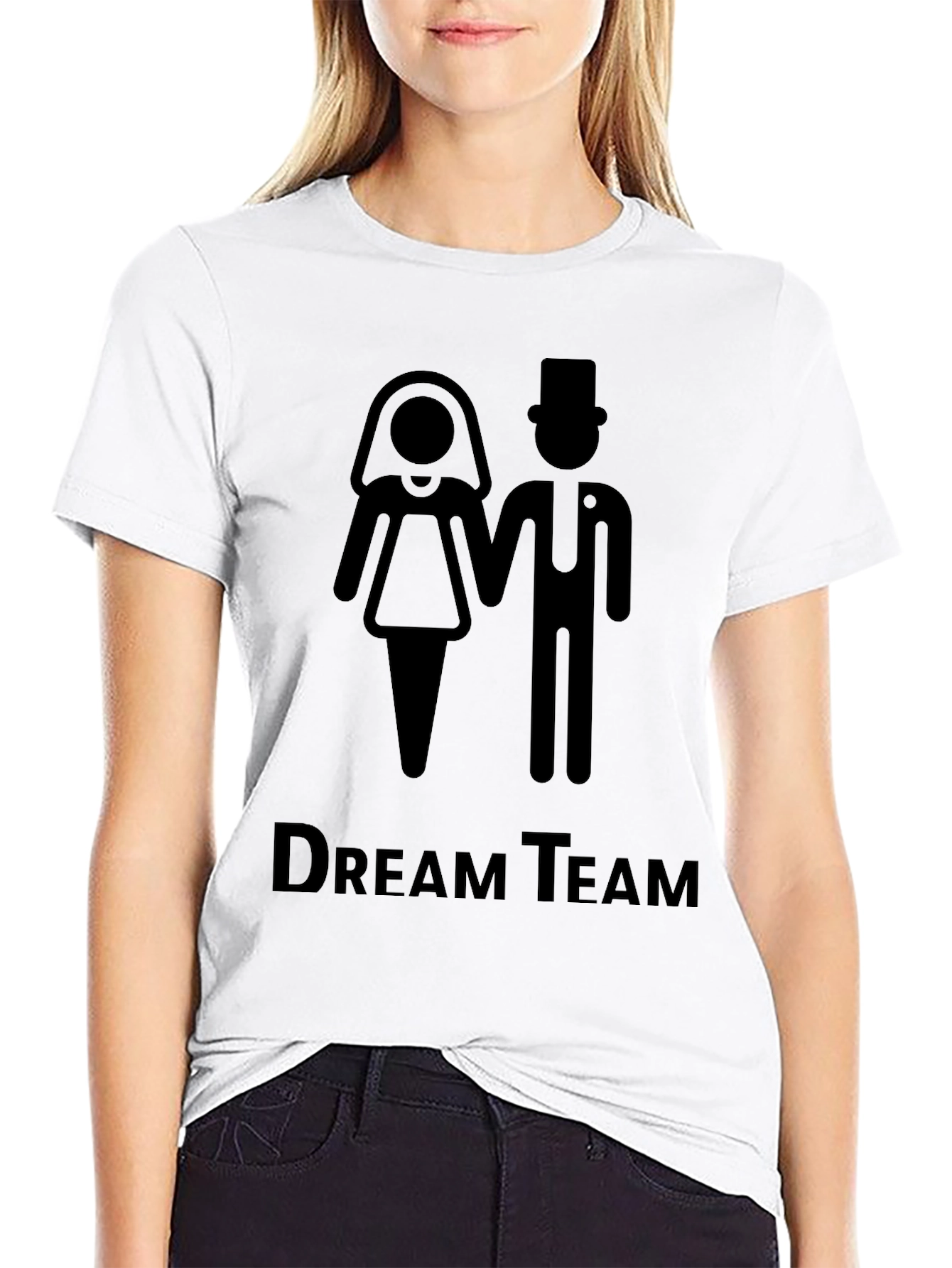 Dream Team Couple T-Shirt - Black