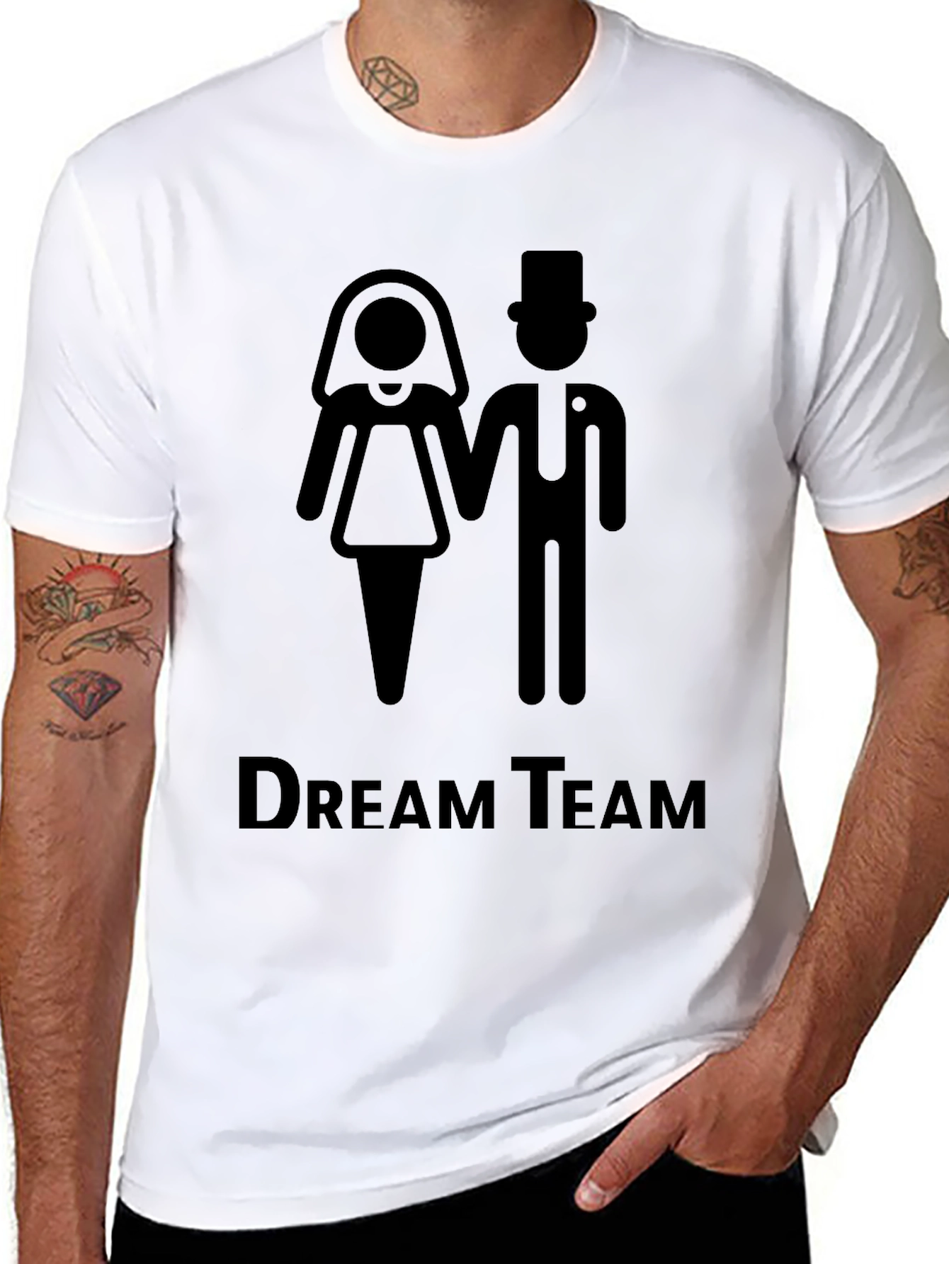 Dream Team Couple T-Shirt - Black