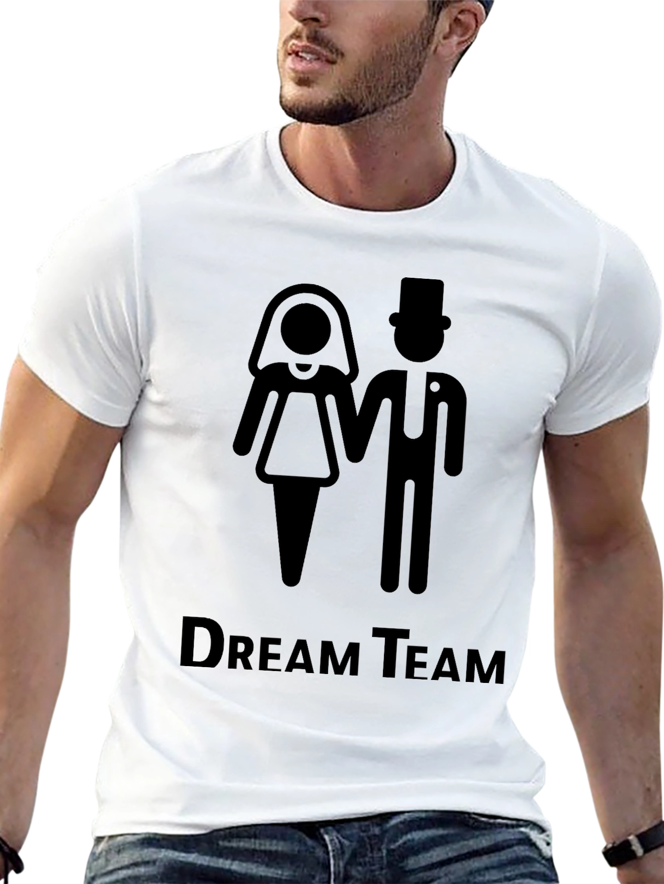 Dream Team Couple T-Shirt - Black
