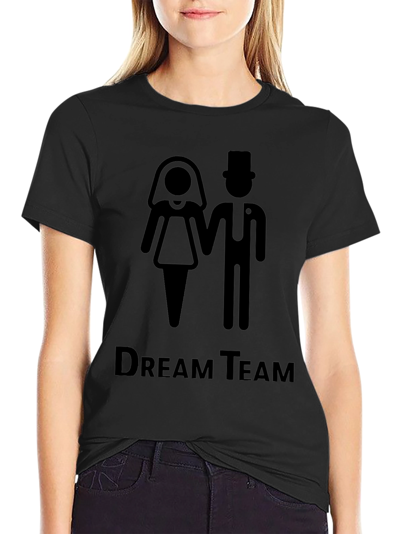 Dream Team Couple T-Shirt - Black