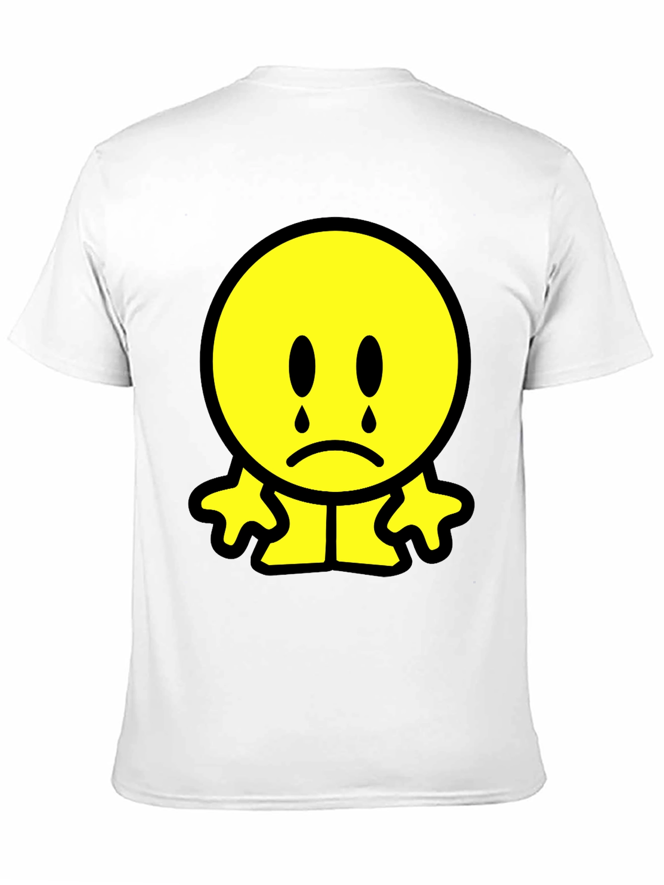 Sad Emoji Graphic T-Shirt - Black