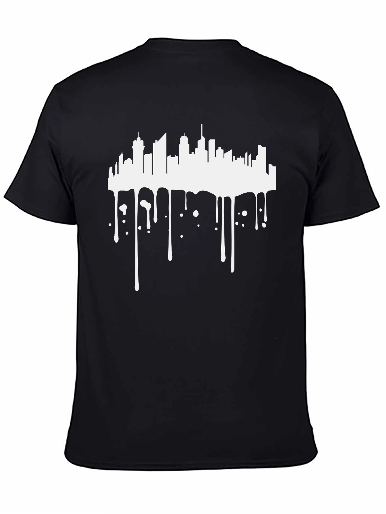 Modern Cityscape Graphic Tee - Black