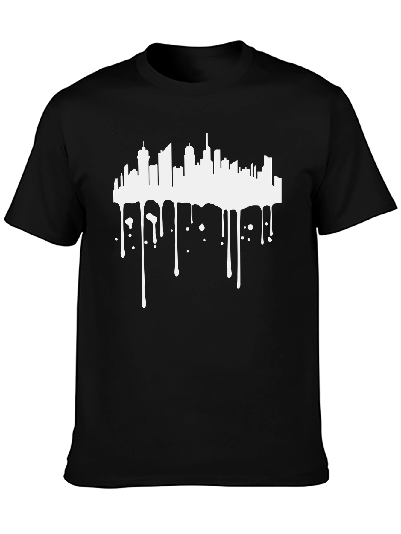 Modern Cityscape Graphic Tee - Black