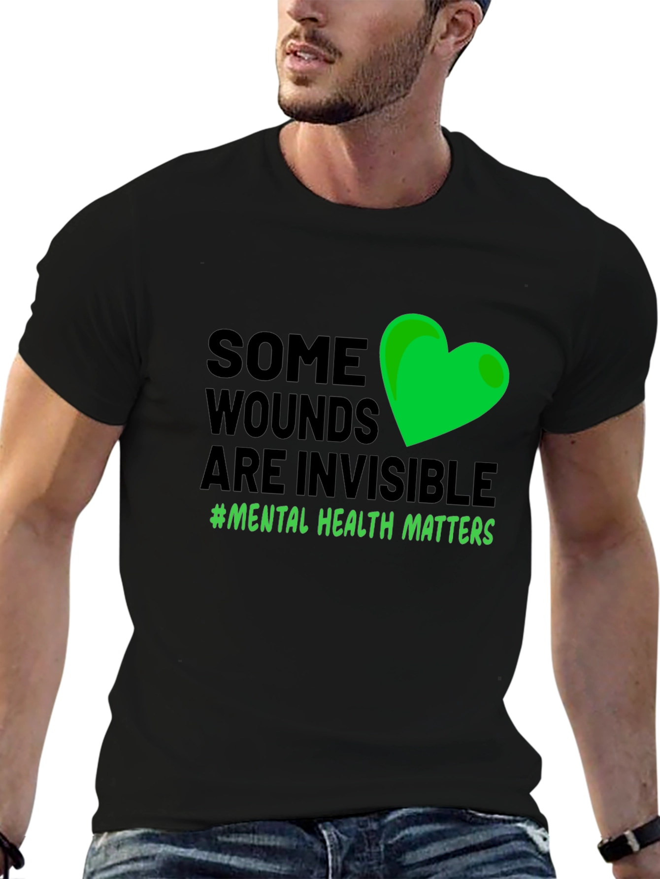 Mental Health Matters Graphic Tee - Green Heart