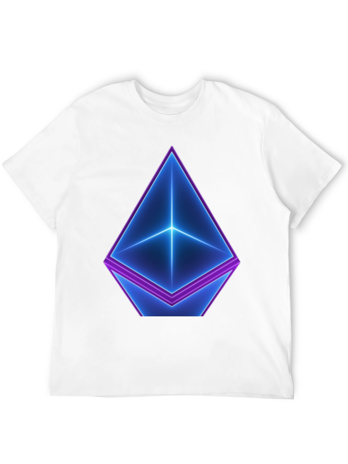 Neon Ethereum Logo Black T-Shirt