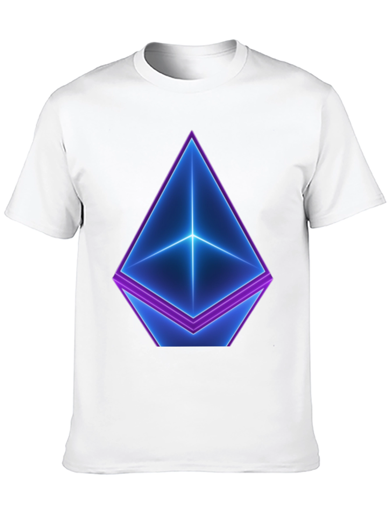 Neon Ethereum Logo Black T-Shirt