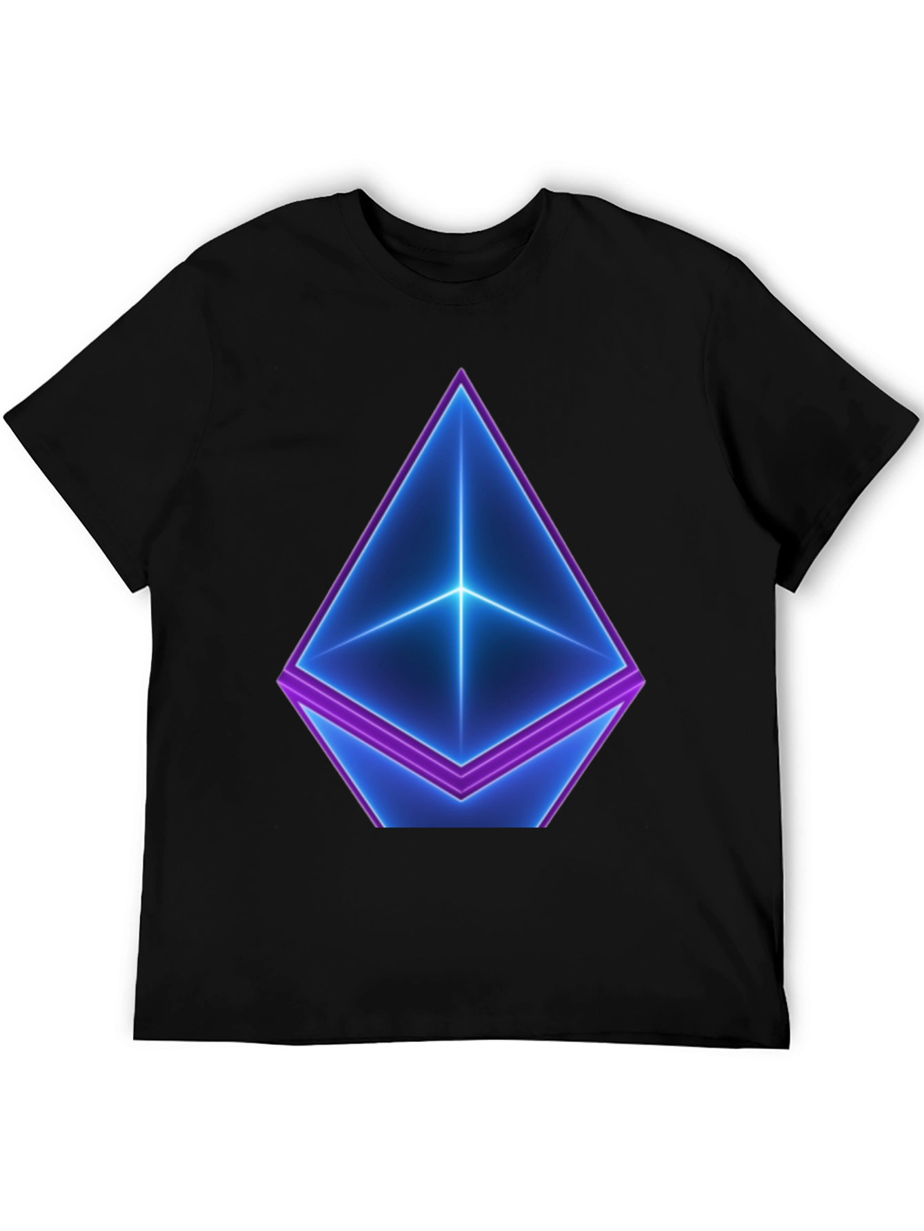 Neon Ethereum Logo Black T-Shirt
