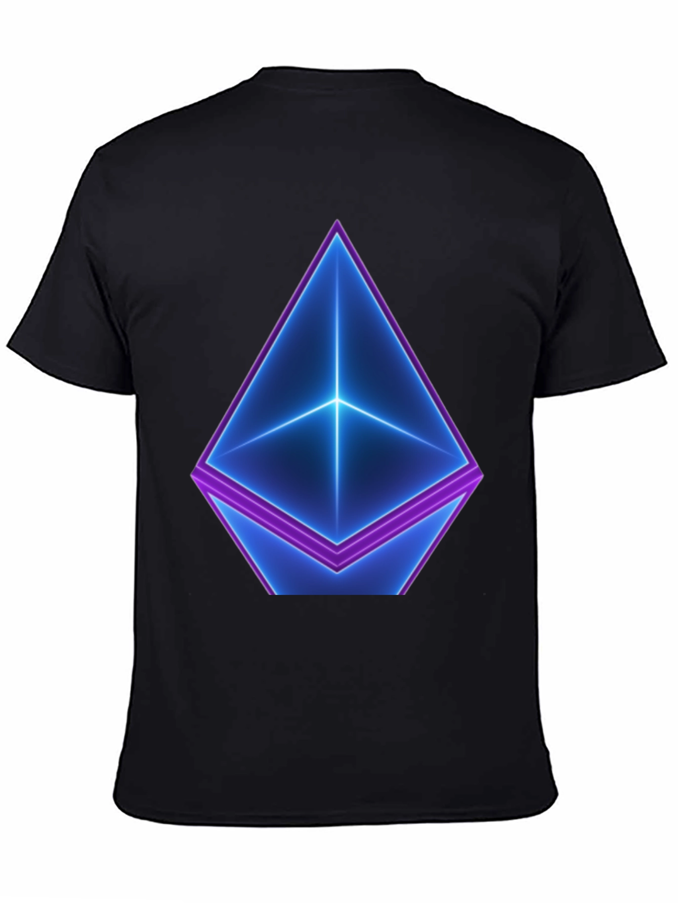 Neon Ethereum Logo Black T-Shirt