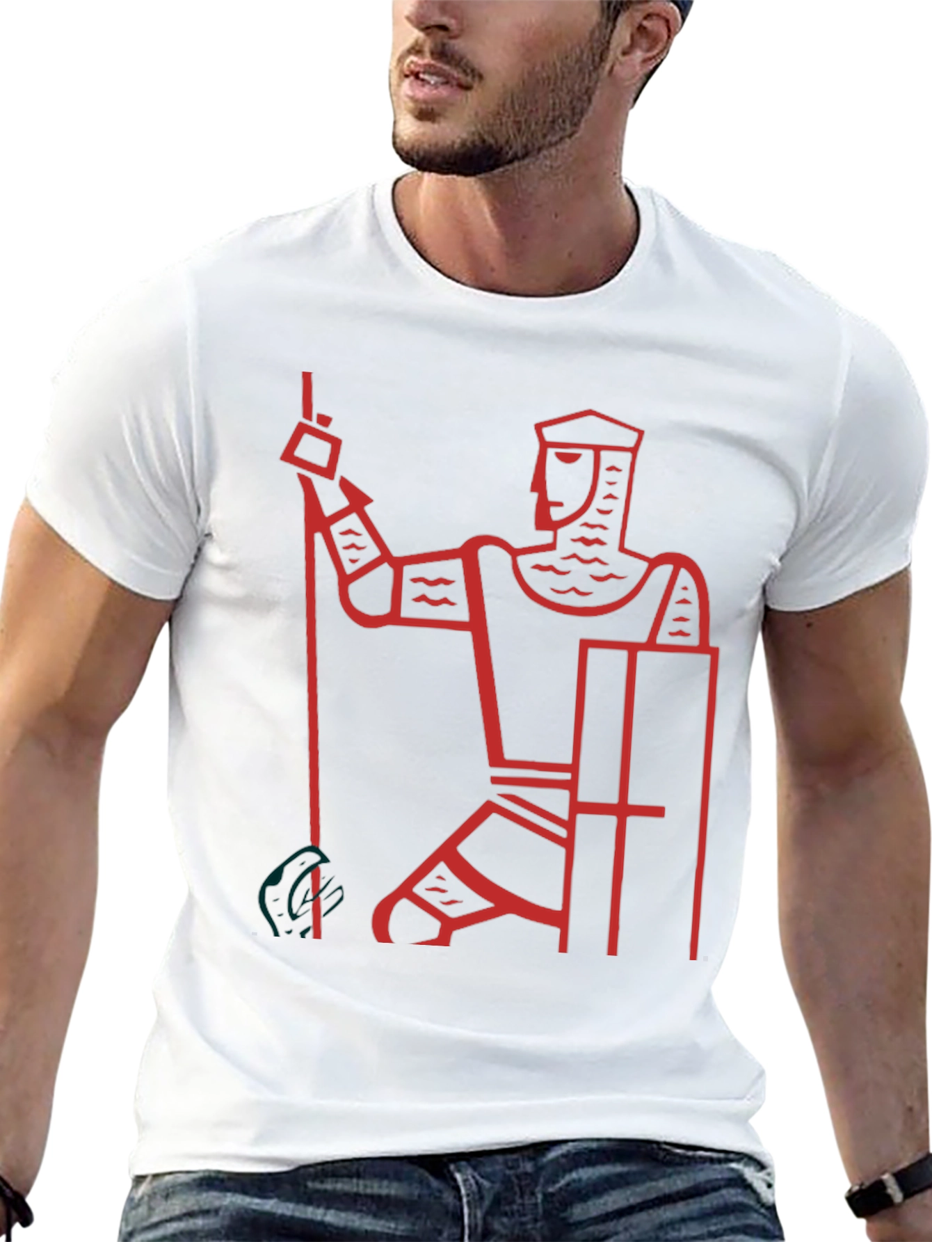 Knight Graphic Tee - Black Cotton Casual T-Shirt