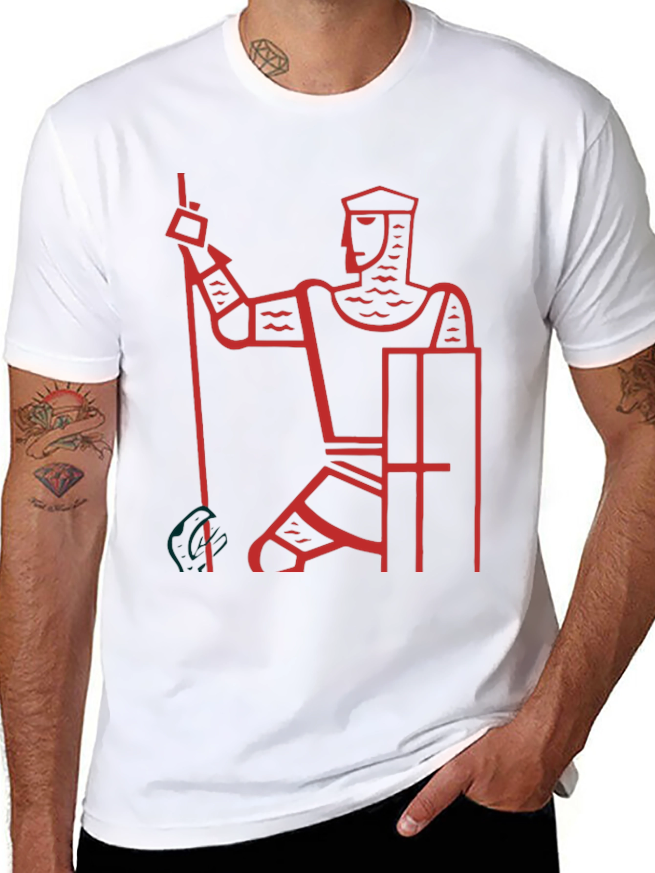 Knight Graphic Tee - Black Cotton Casual T-Shirt