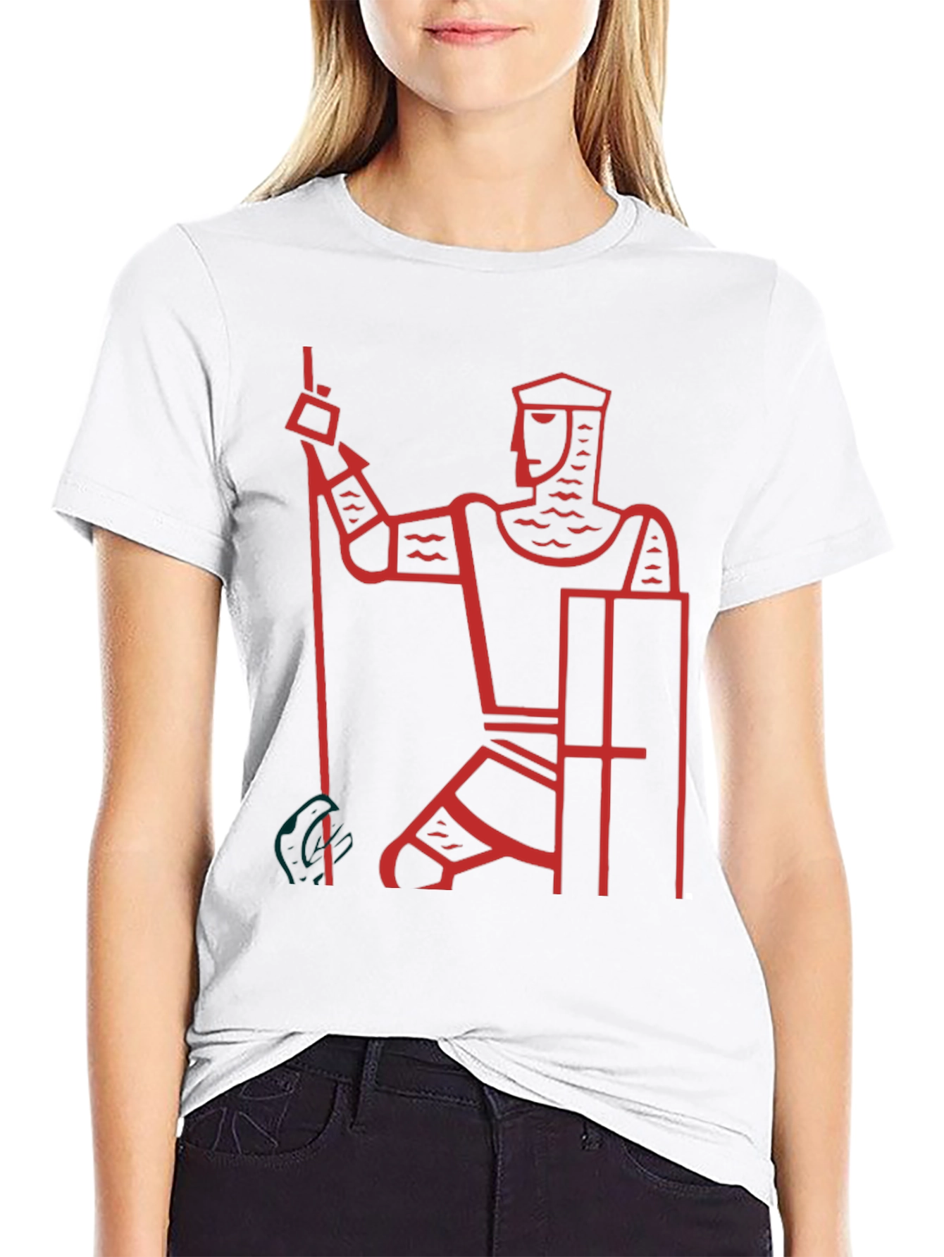 Knight Graphic Tee - Black Cotton Casual T-Shirt