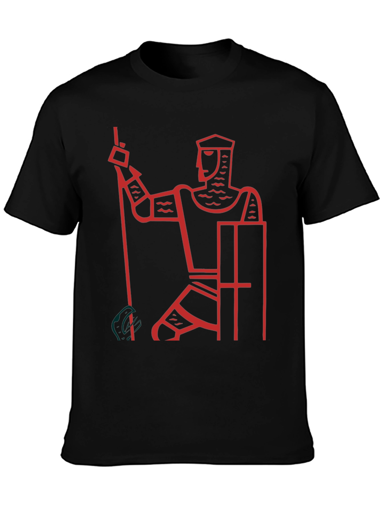 Knight Graphic Tee - Black Cotton Casual T-Shirt