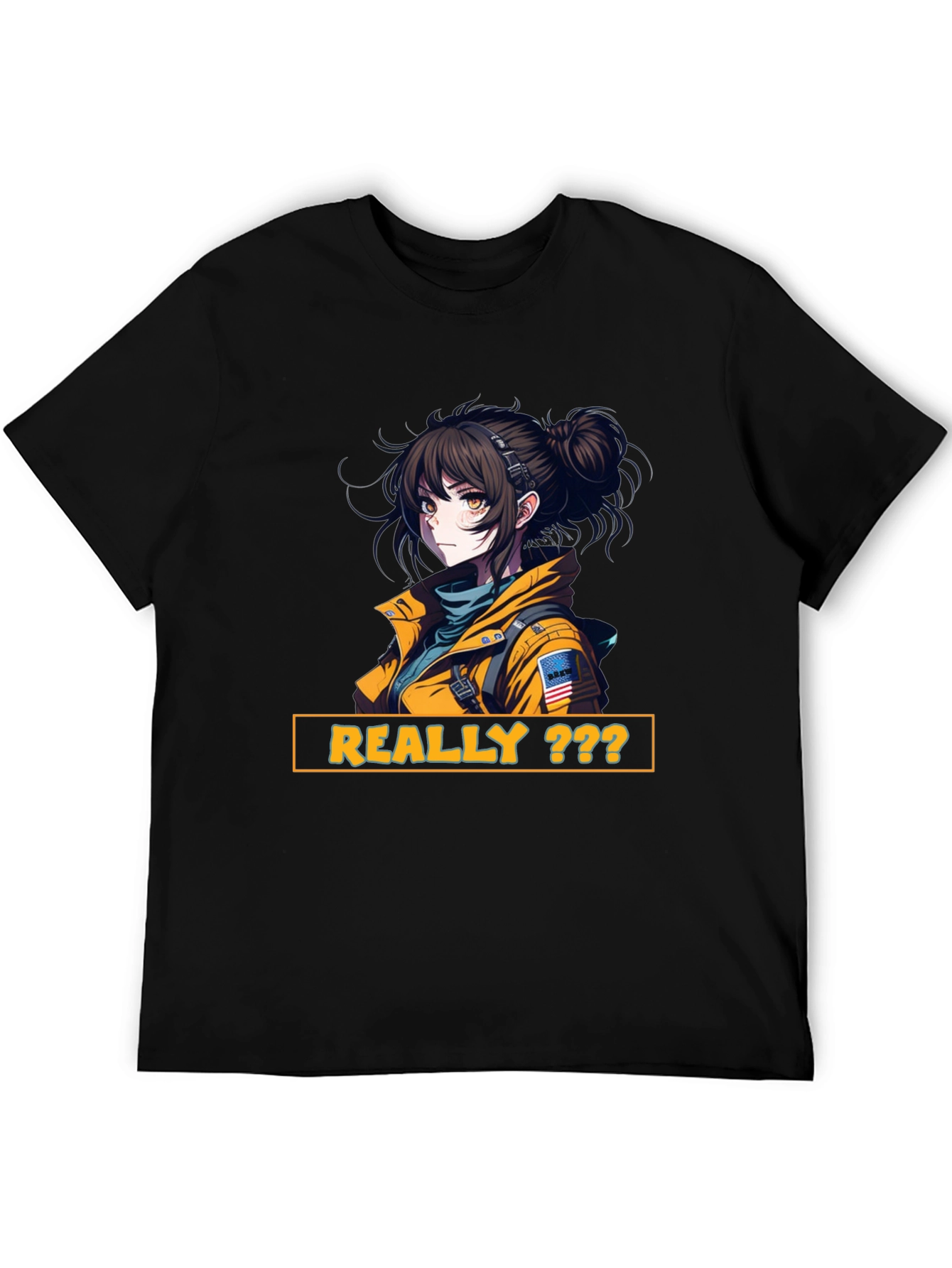 Anime Girl Graphic Print T-Shirt - Really???