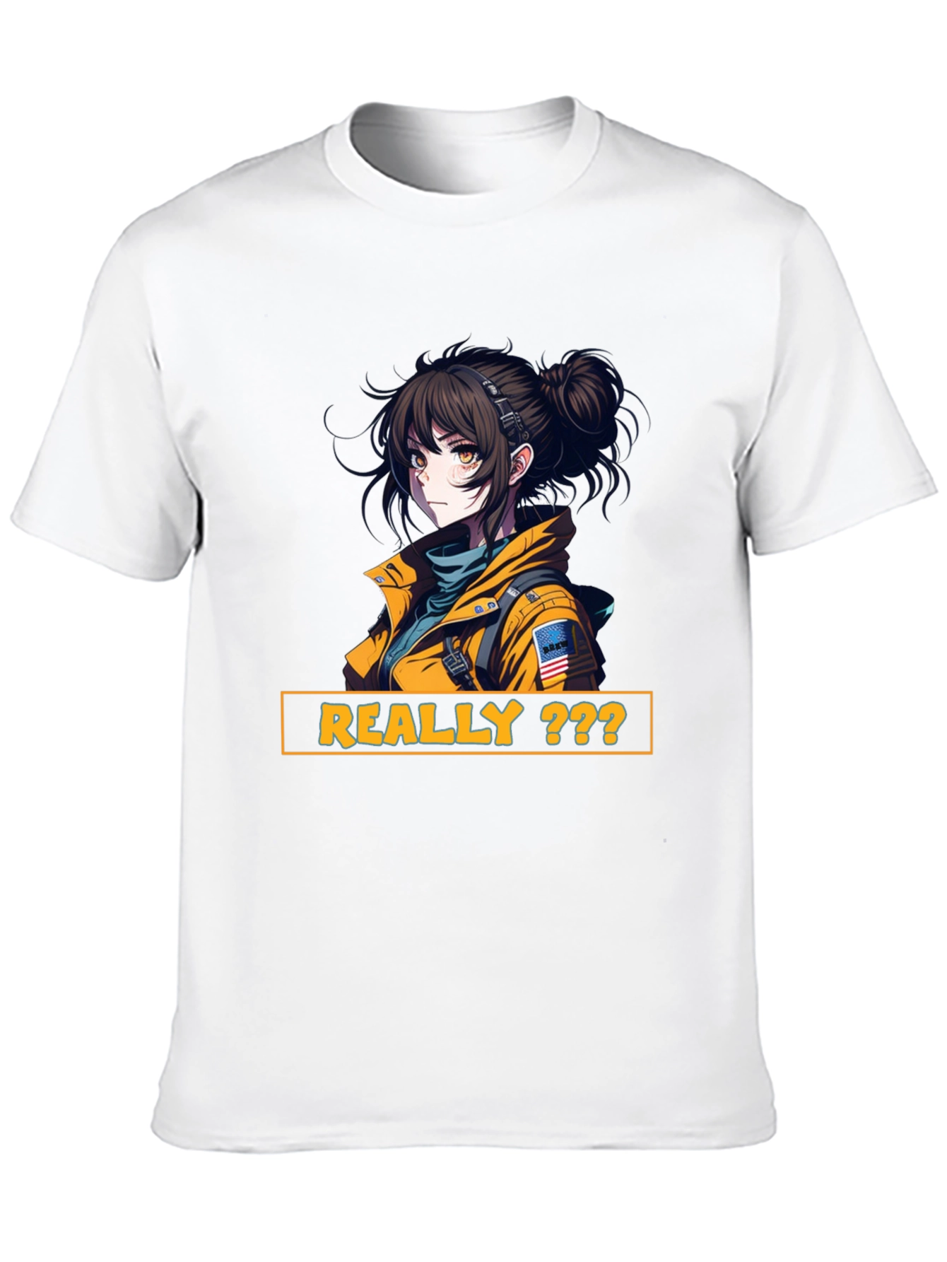 Anime Girl Graphic Print T-Shirt - Really???