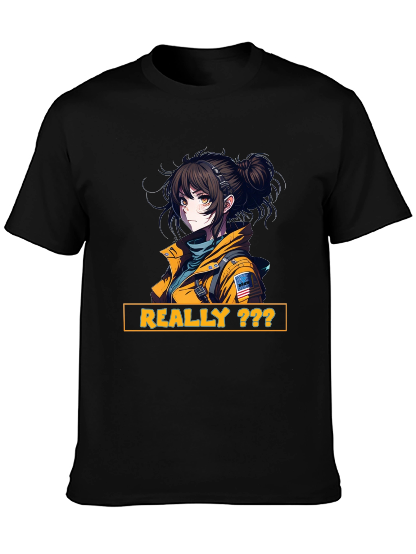Anime Girl Graphic Print T-Shirt - Really???