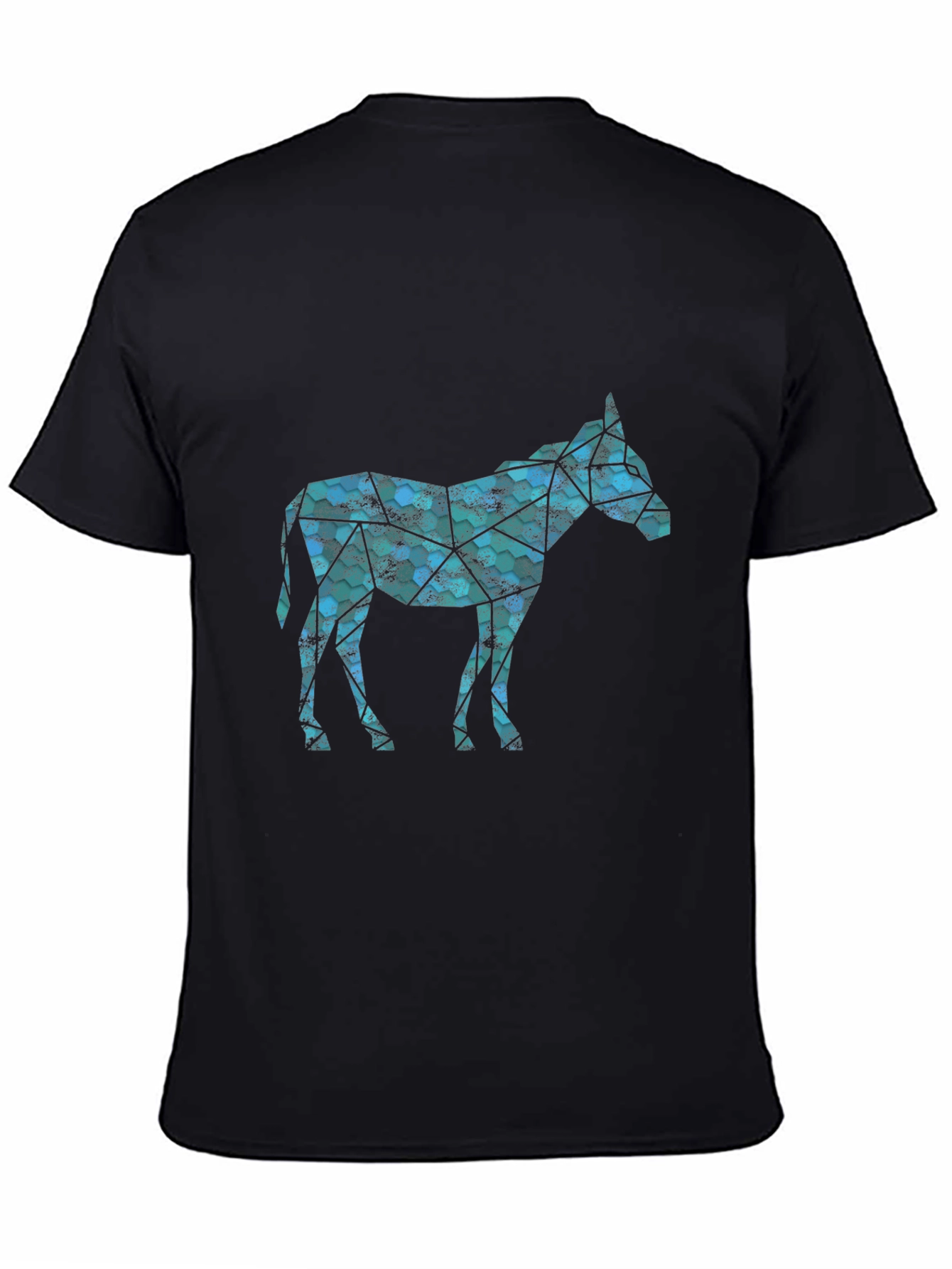 Geometric Donkey Graphic Tee - Mens Black T-Shirt