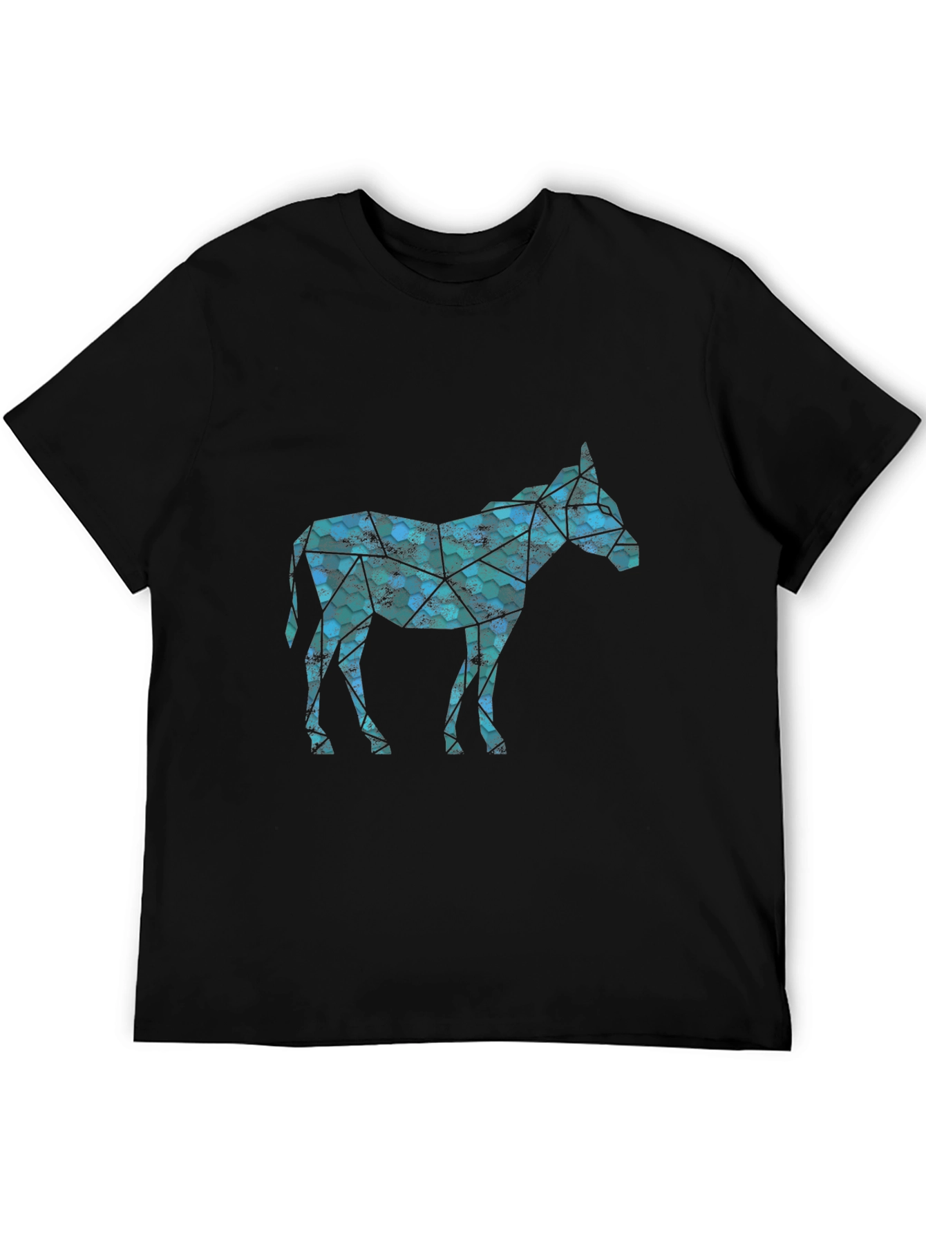 Geometric Donkey Graphic Tee - Mens Black T-Shirt