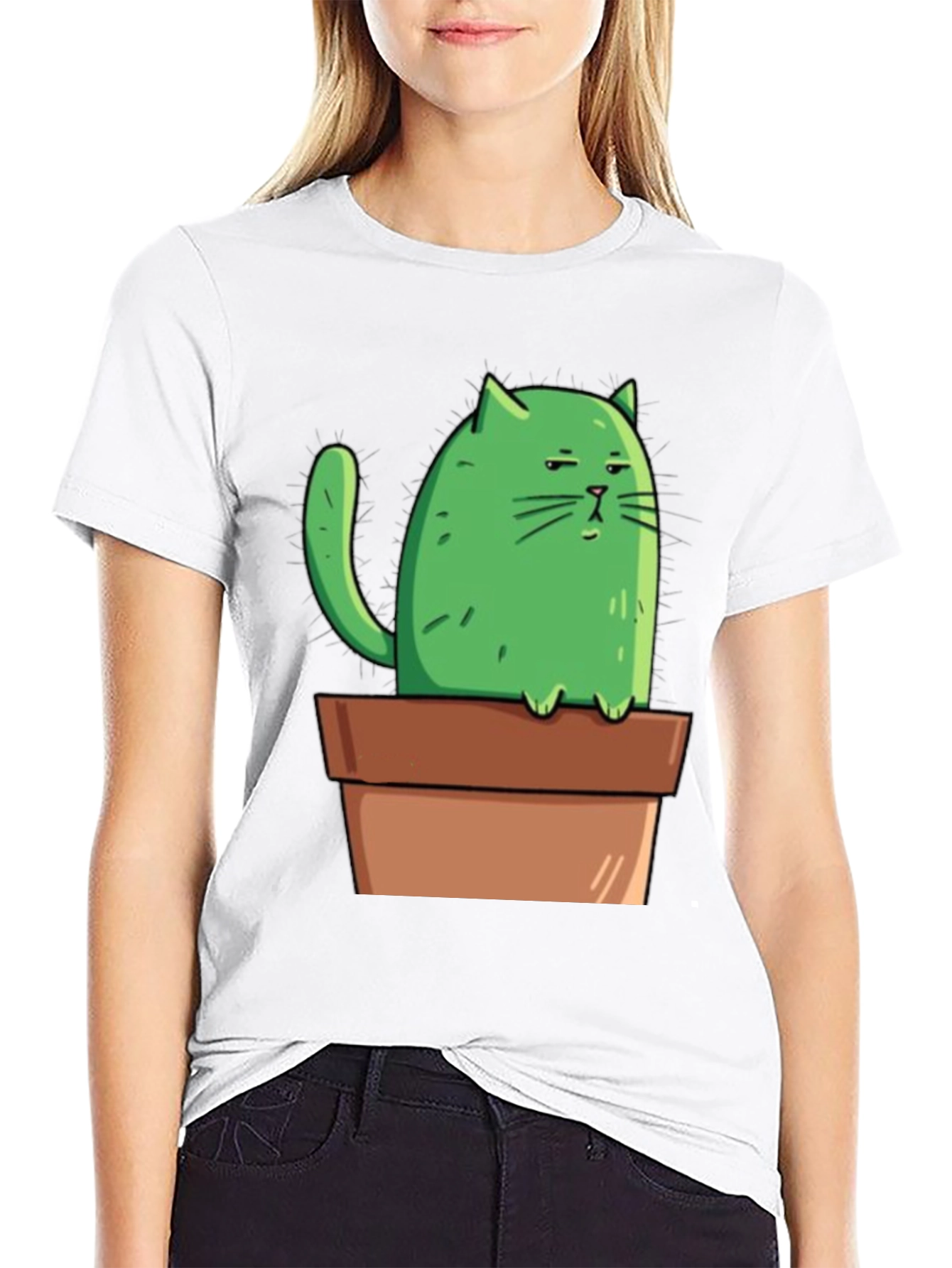 Cactus Cat Tee - Funny Graphic T-Shirt
