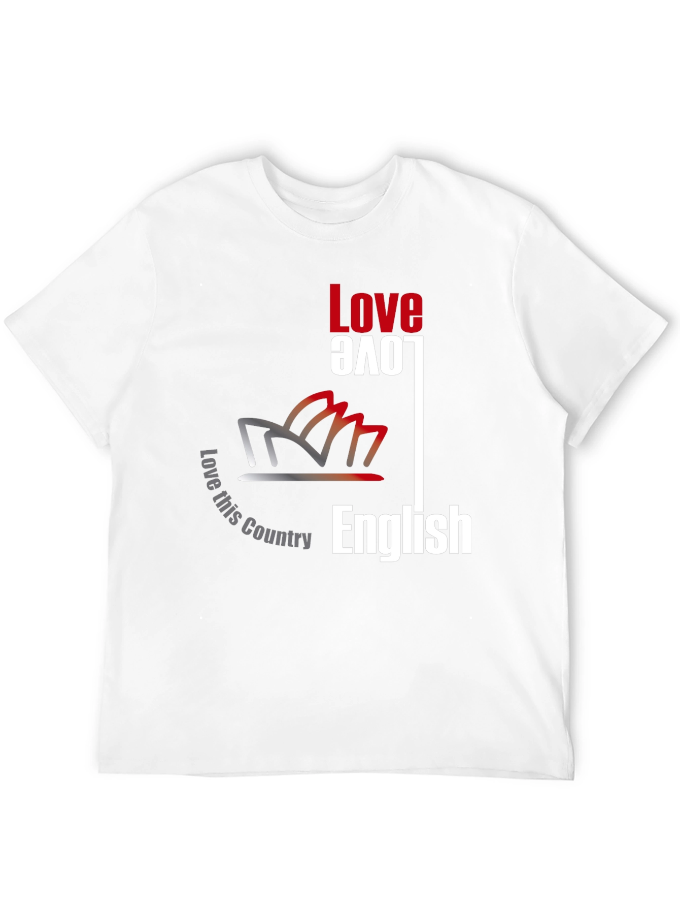 Love This Country English Black Graphic Tee