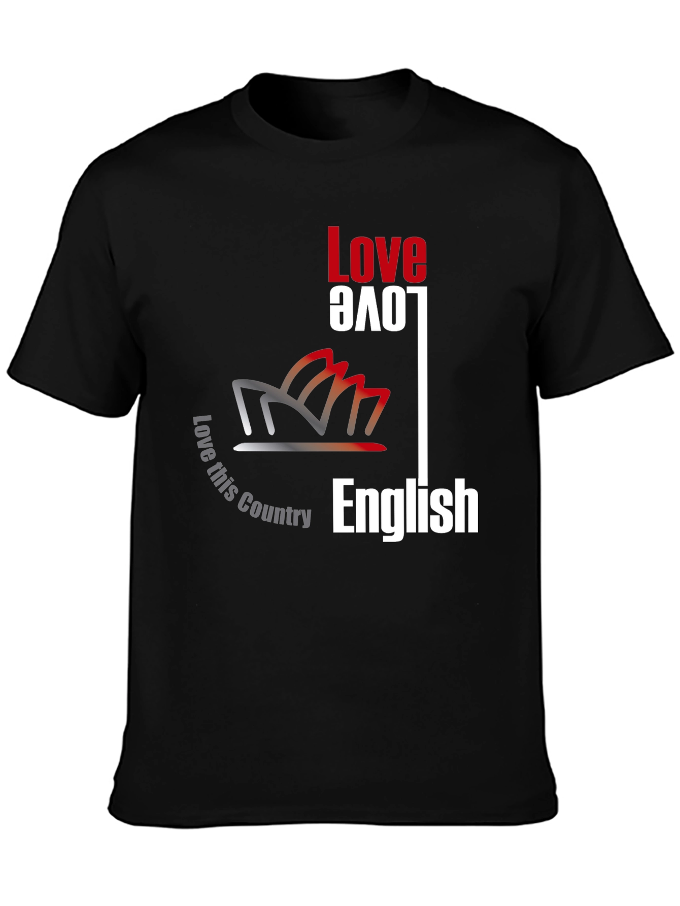 Love This Country English Black Graphic Tee