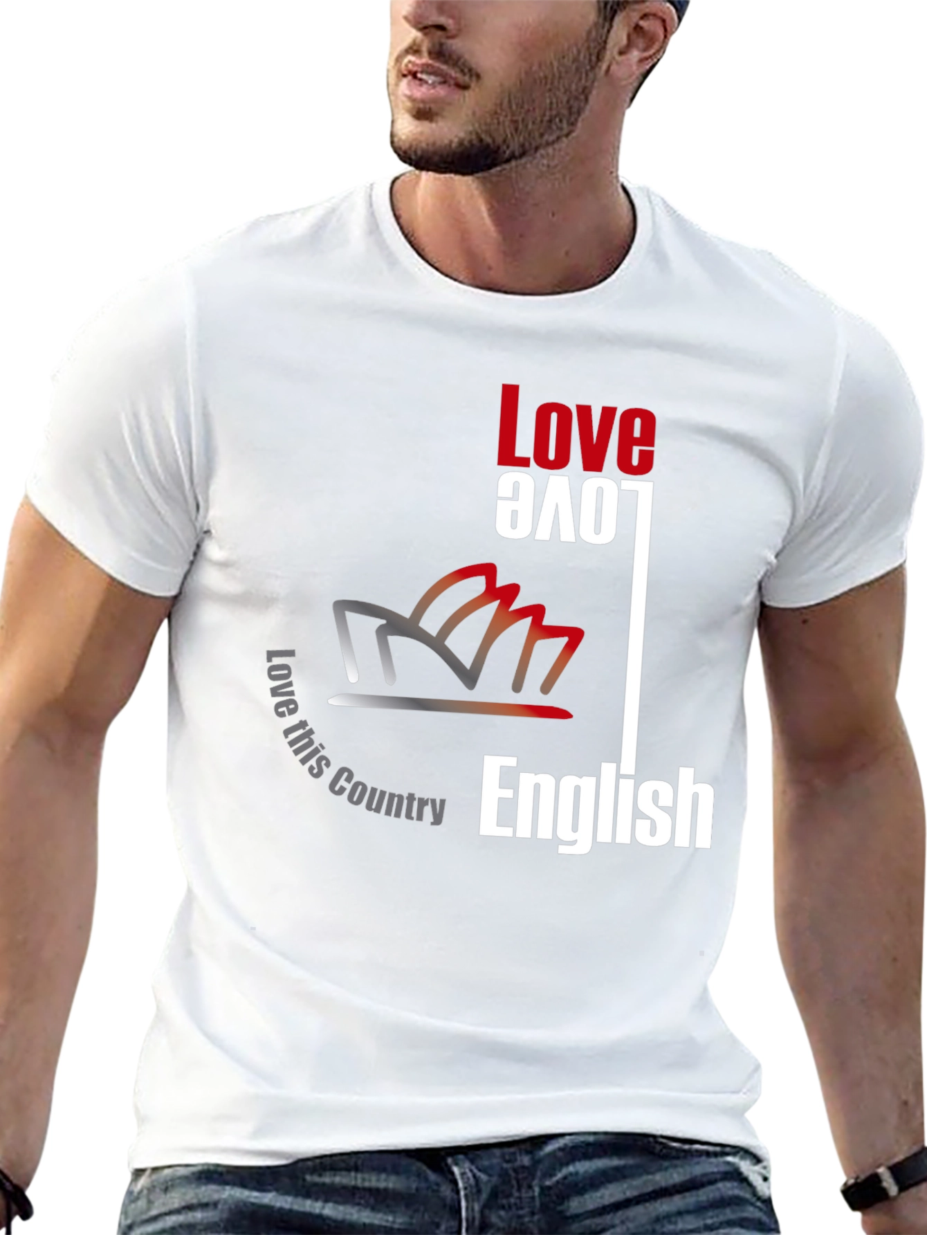 Love This Country English Black Graphic Tee