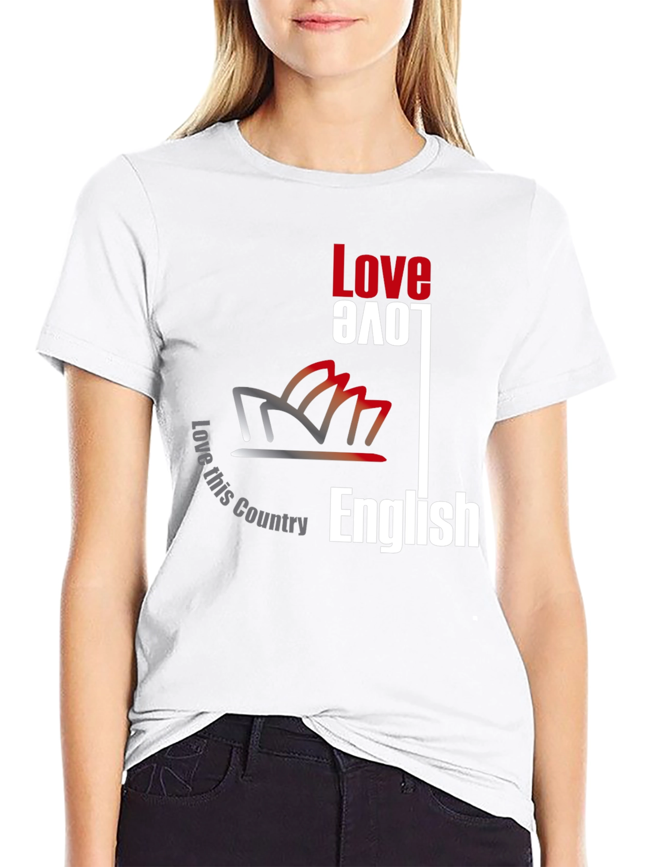 Love This Country English Black Graphic Tee