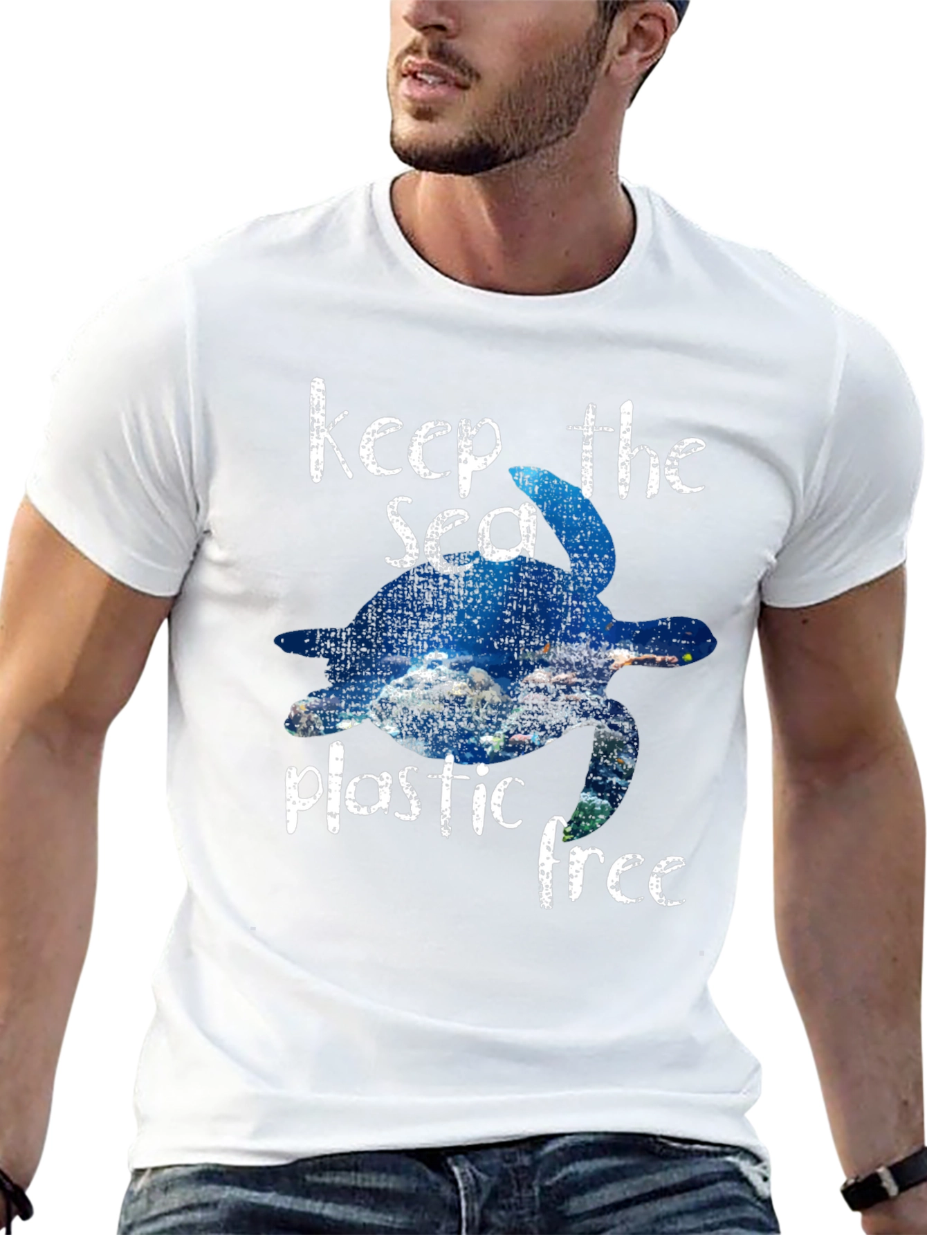 Keep the Sea Plastic Free Turtle Graphic Tee