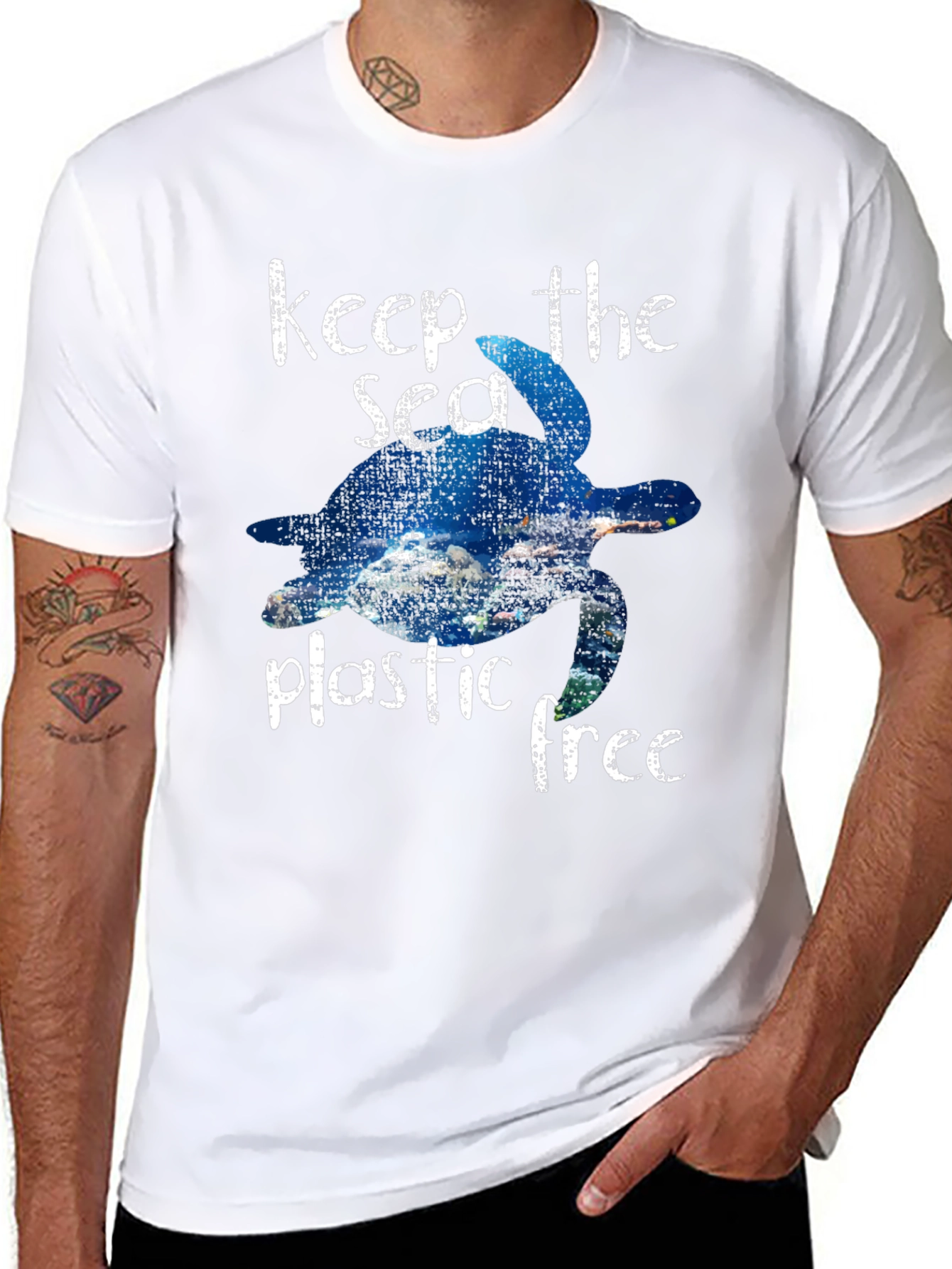 Keep the Sea Plastic Free Turtle Graphic Tee