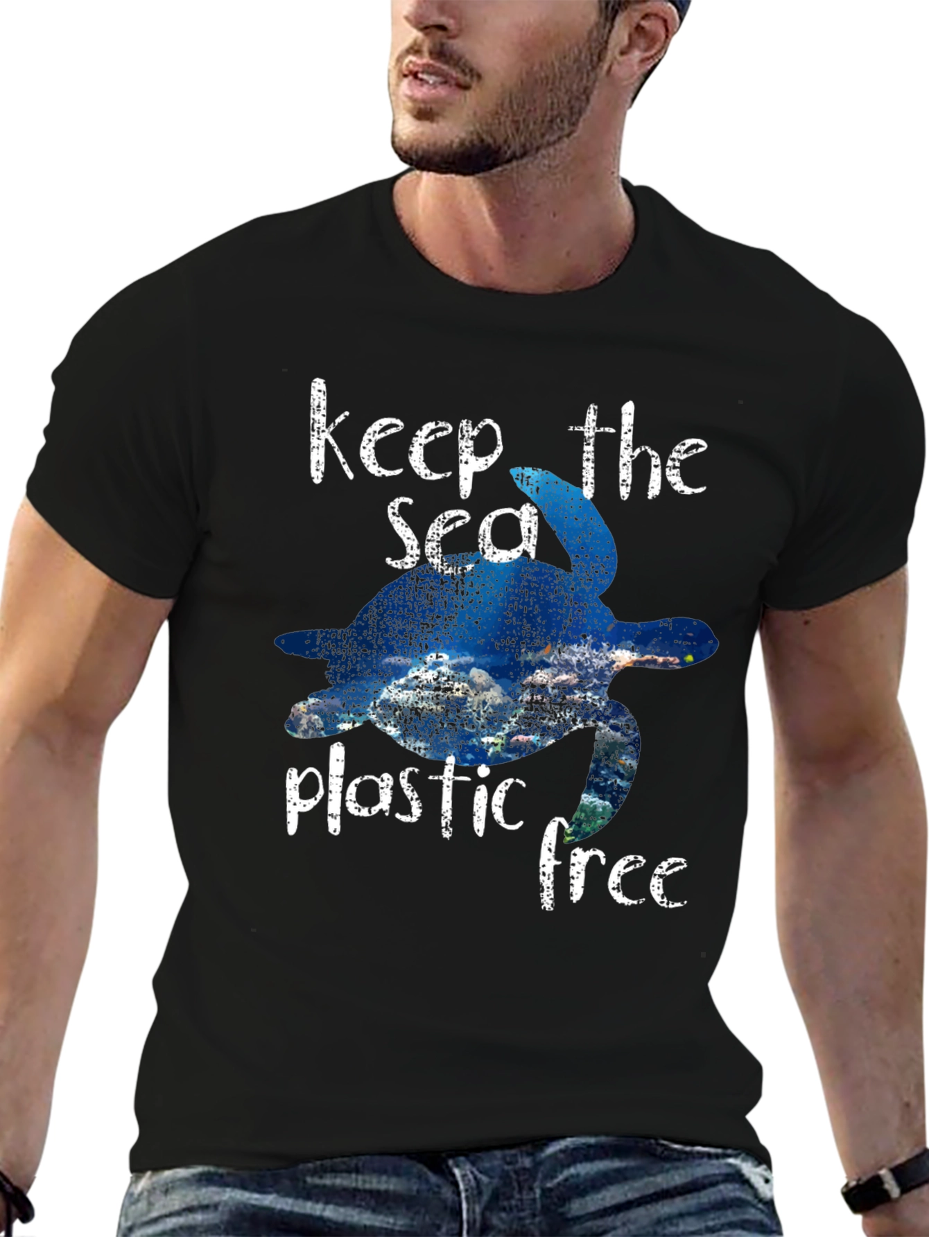 Keep the Sea Plastic Free Turtle Graphic Tee