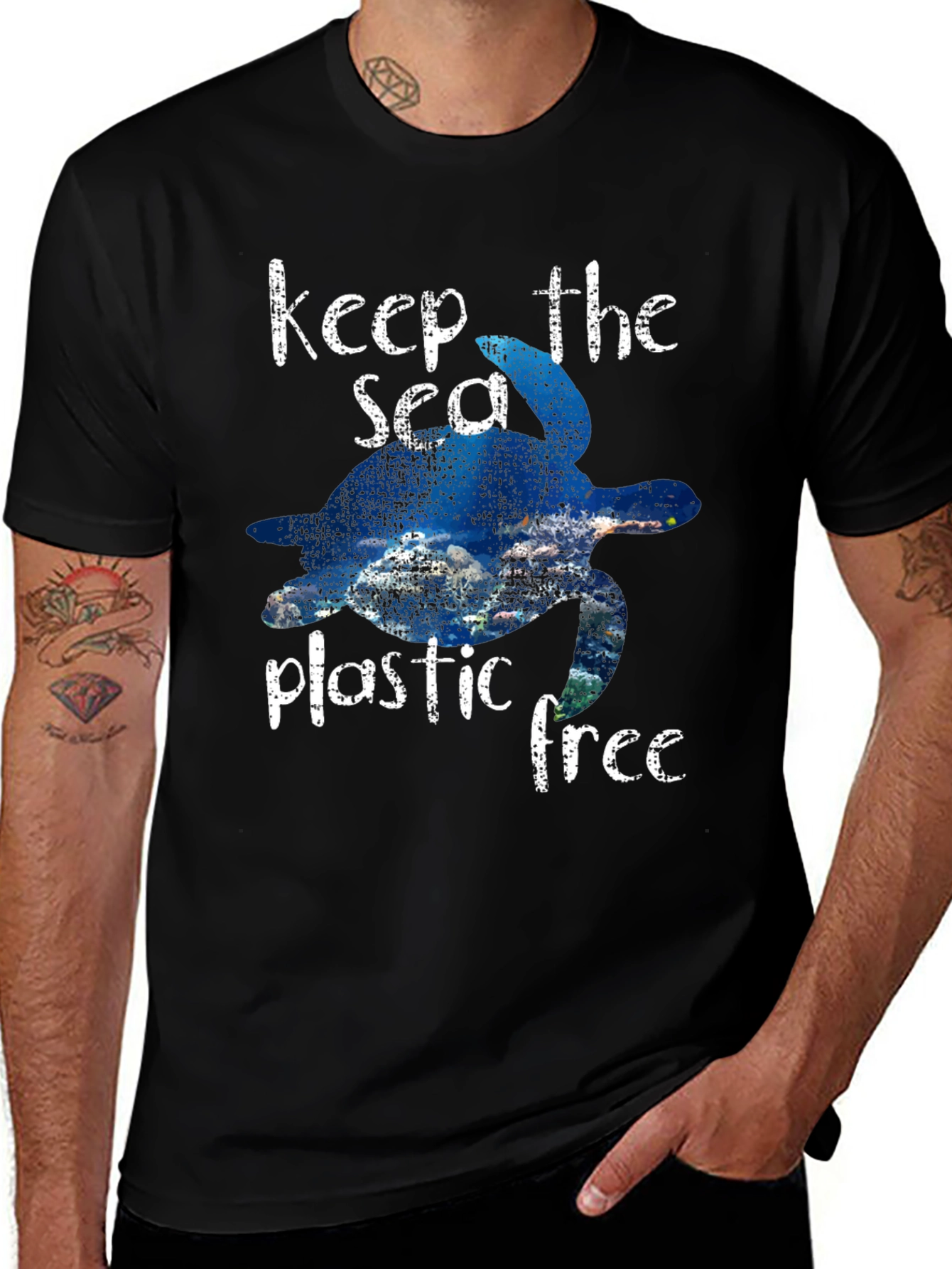 Keep the Sea Plastic Free Turtle Graphic Tee