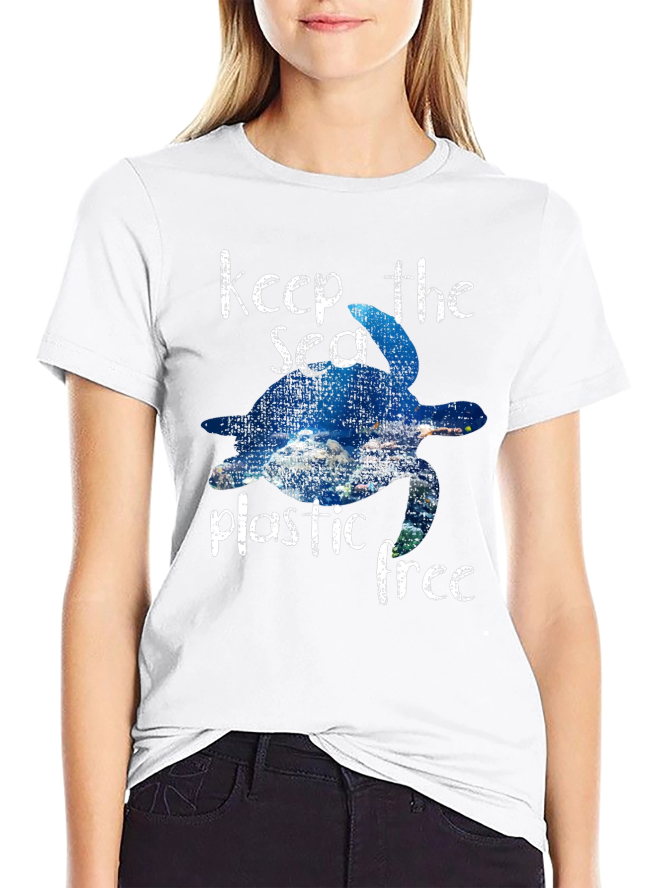 Keep the Sea Plastic Free Turtle Graphic Tee