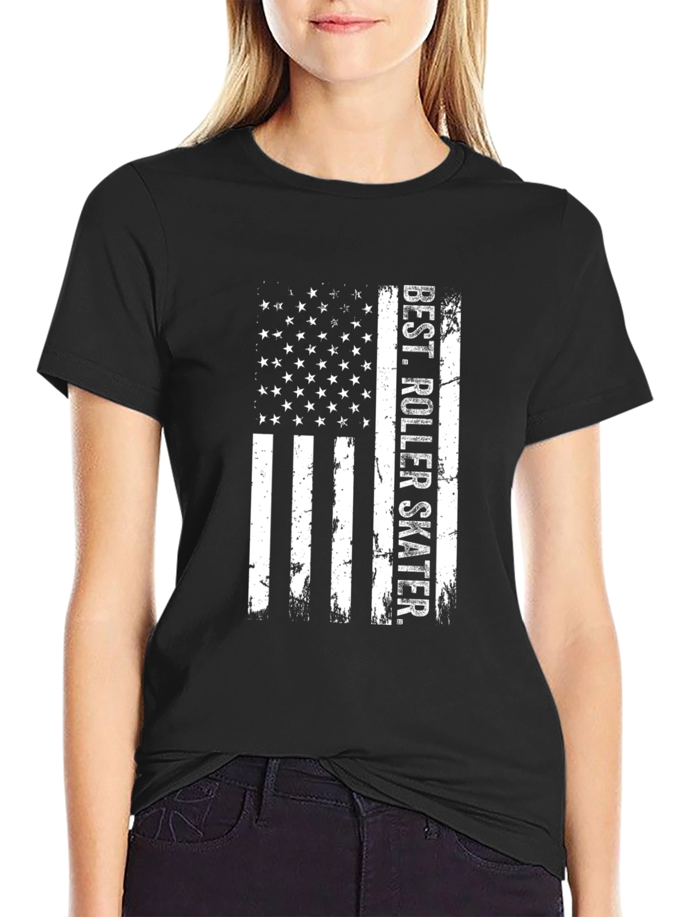 Best Roller Skater American Flag T-Shirt