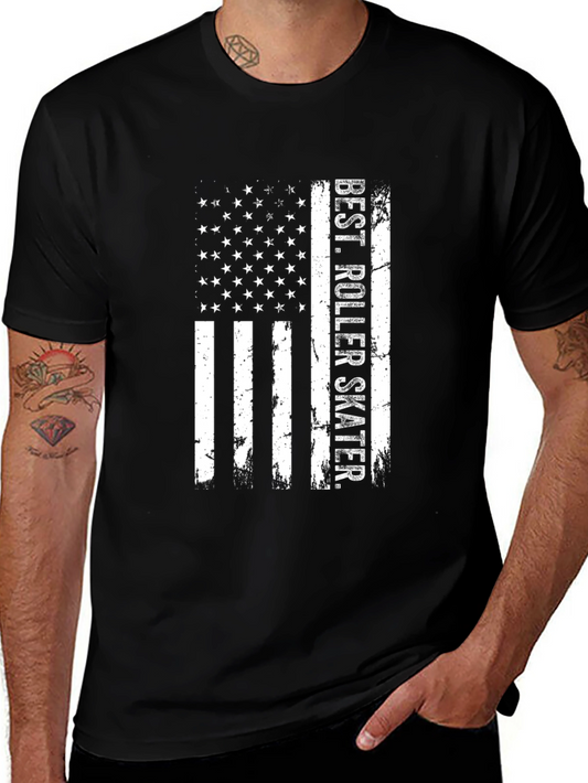 Best Roller Skater American Flag T-Shirt