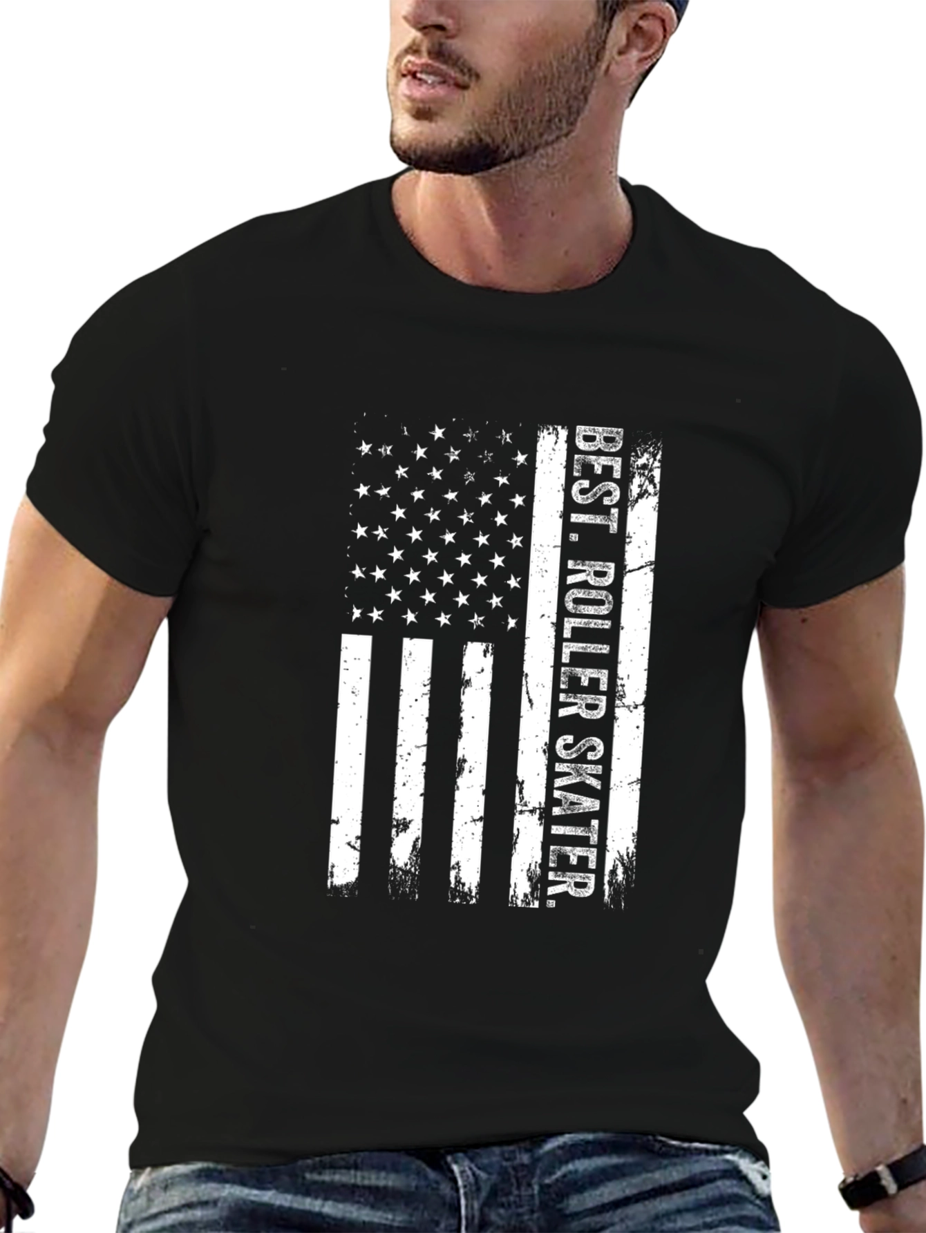 Best Roller Skater American Flag T-Shirt