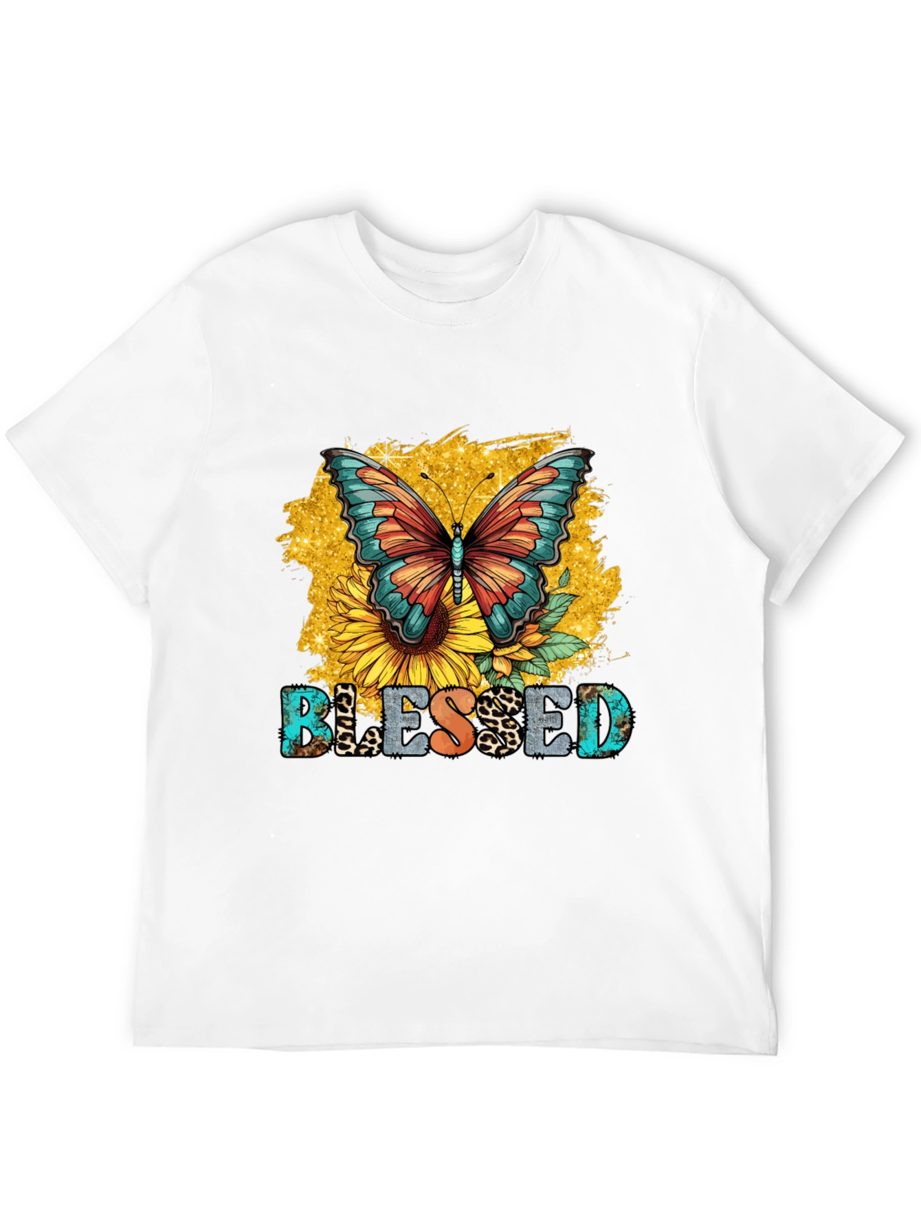 Blessed Butterfly Sunflower Graphic T-Shirt