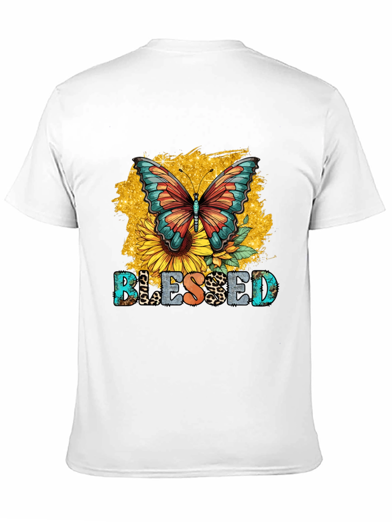 Blessed Butterfly Sunflower Graphic T-Shirt