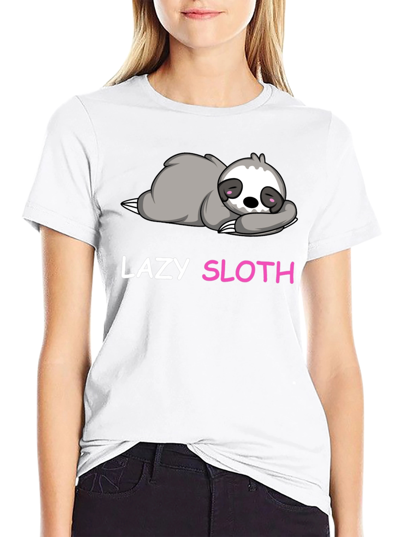 Lazy Sloth Graphic T-Shirt